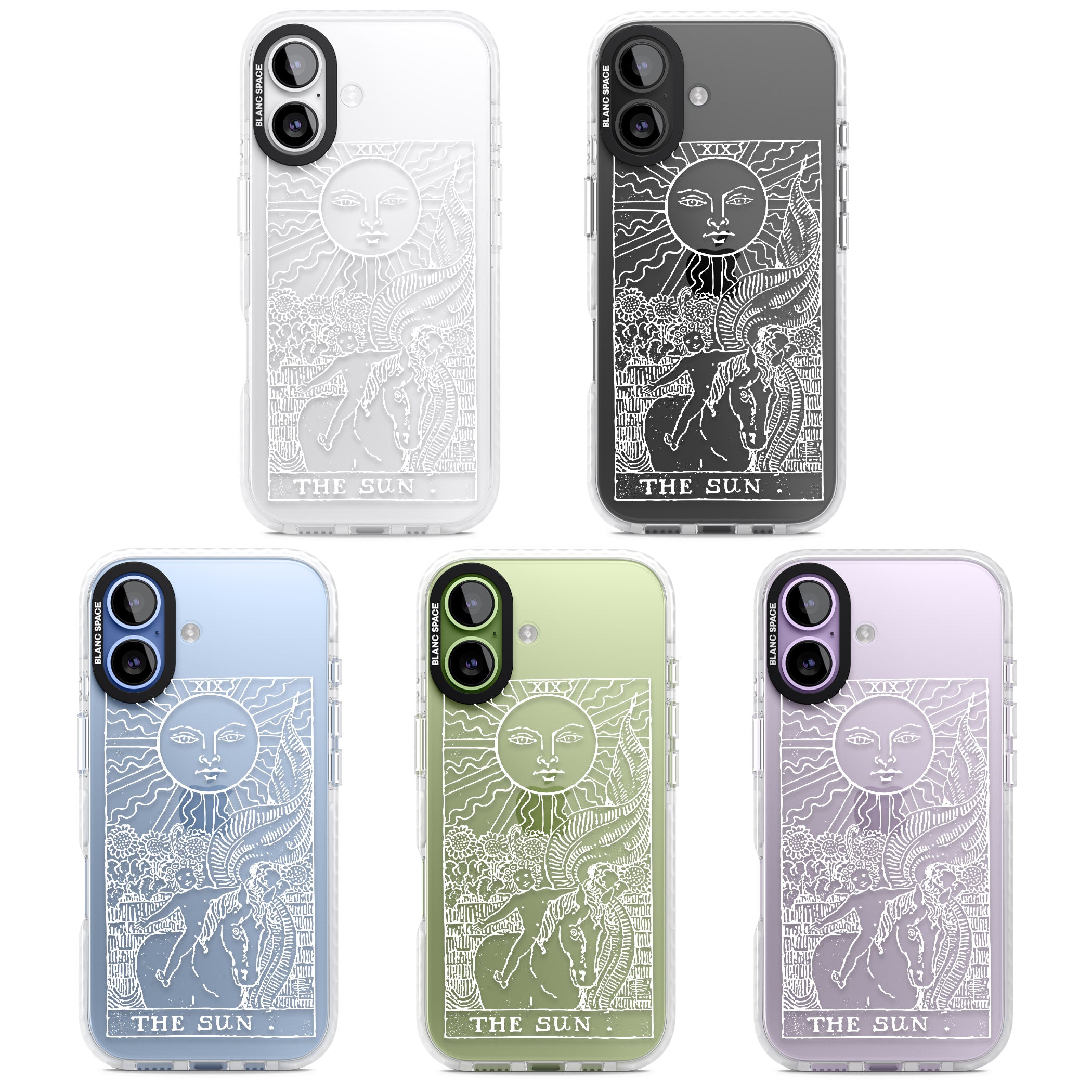 Personalised The Sun Tarot Card (White) iPhone 17 Impact Clear Phone Case APT Impact Protection