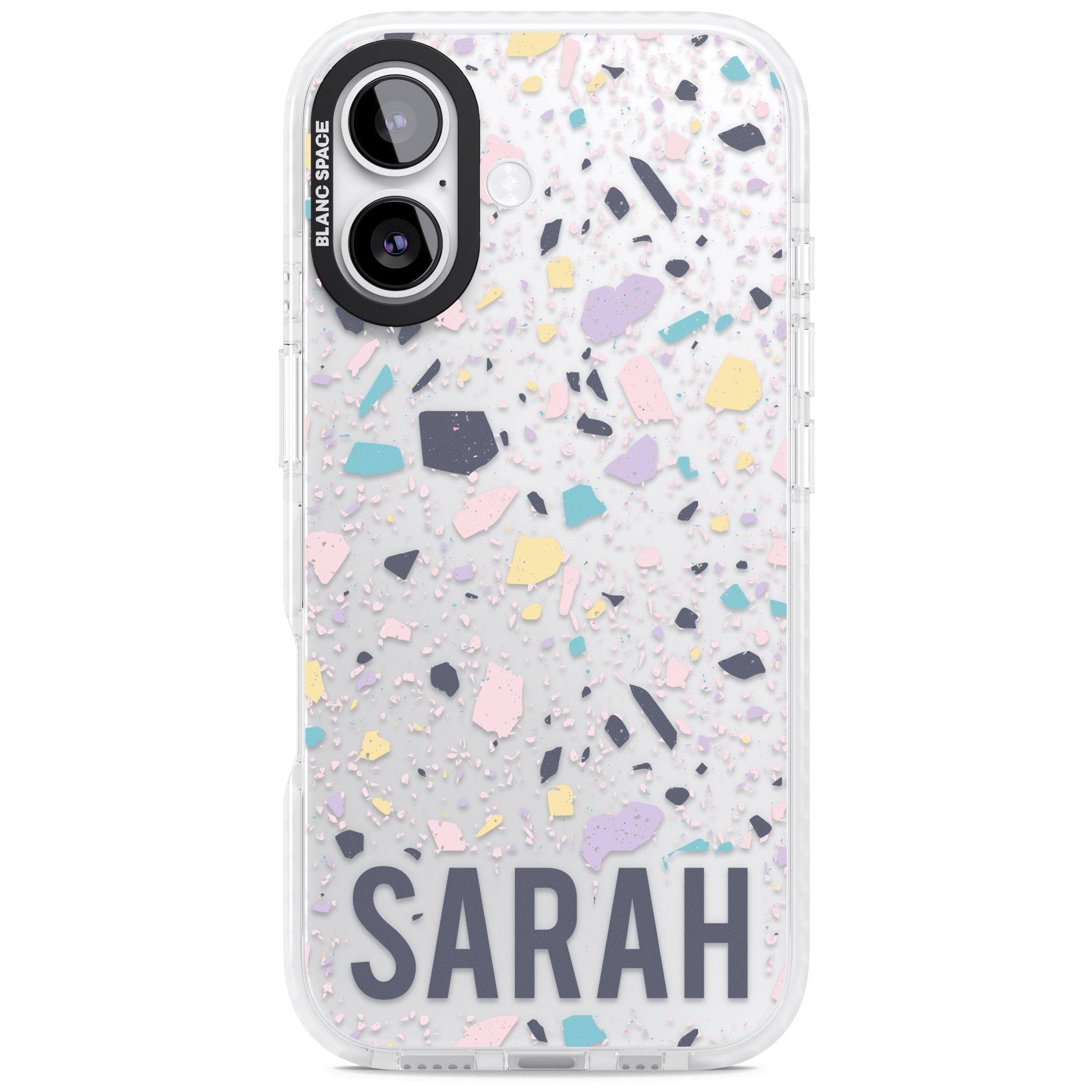 Personalised Pastel Terrazzo iPhone 17 Impact Clear Phone Case