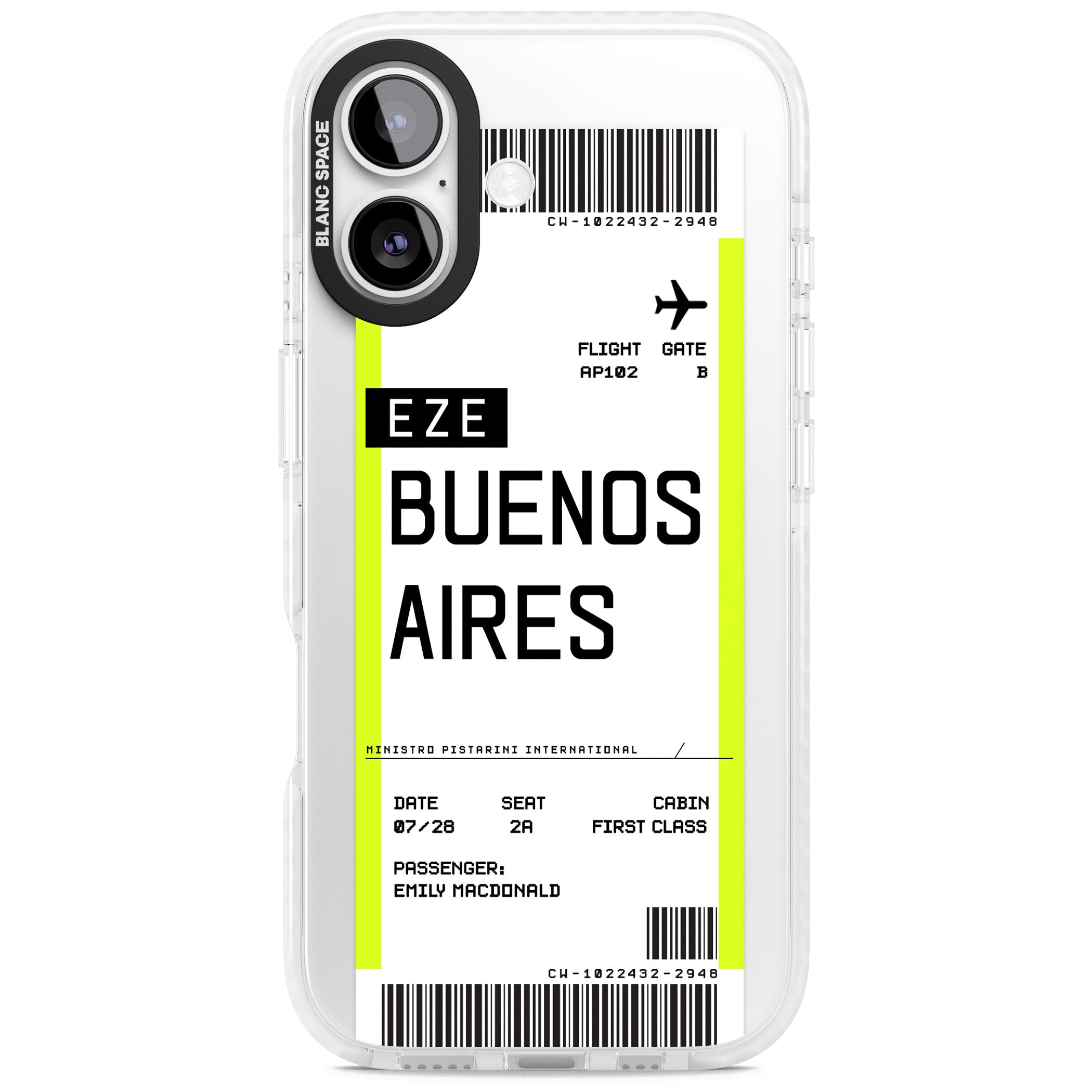 Personalised Buenos Aires Boarding Pass iPhone 17 Impact Clear Phone Case