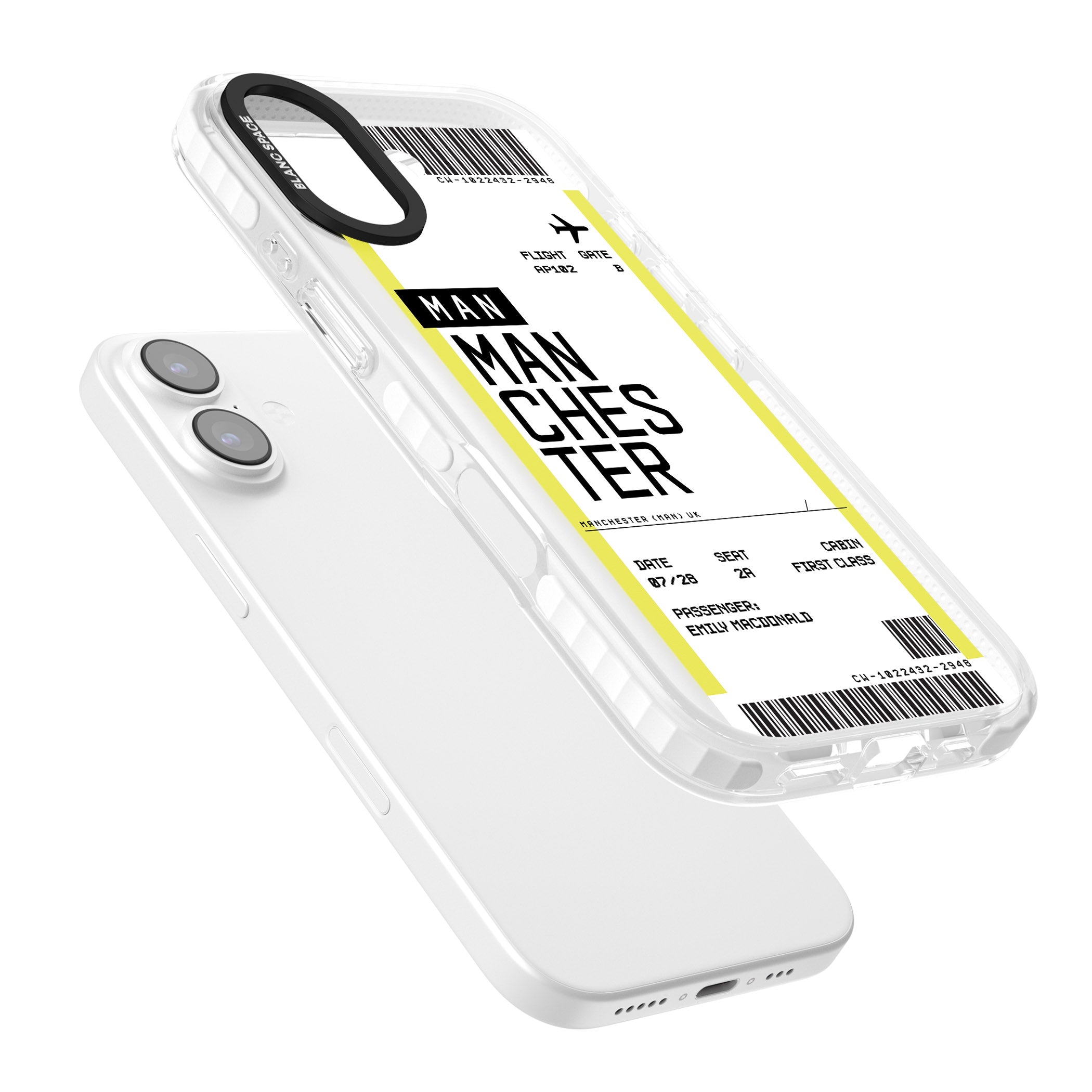 Personalised Manchester Boarding Pass iPhone 17 Impact Clear Phone Case Colours