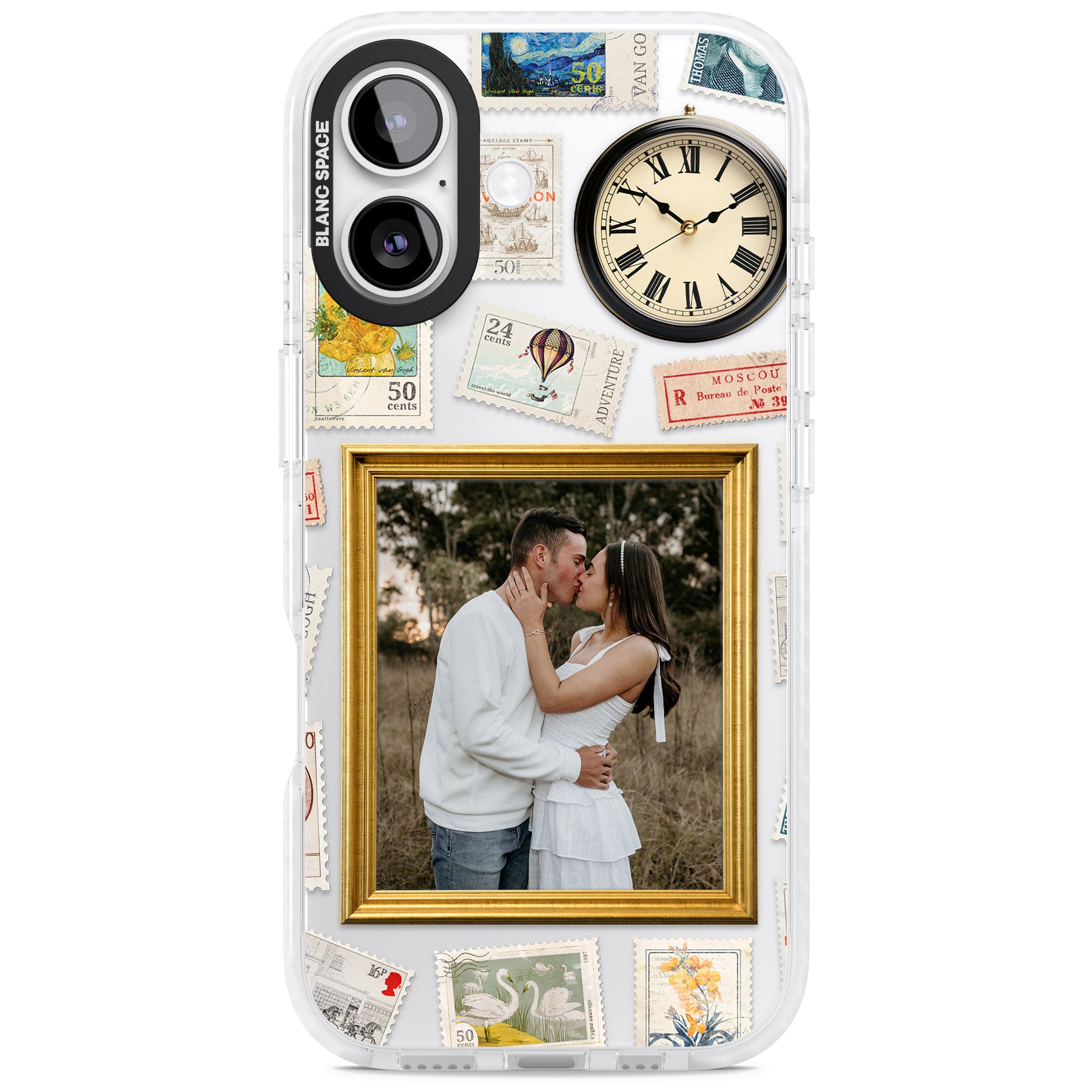 Personalised Vintage Photo Frame Collage iPhone 17 Impact Clear Phone Case