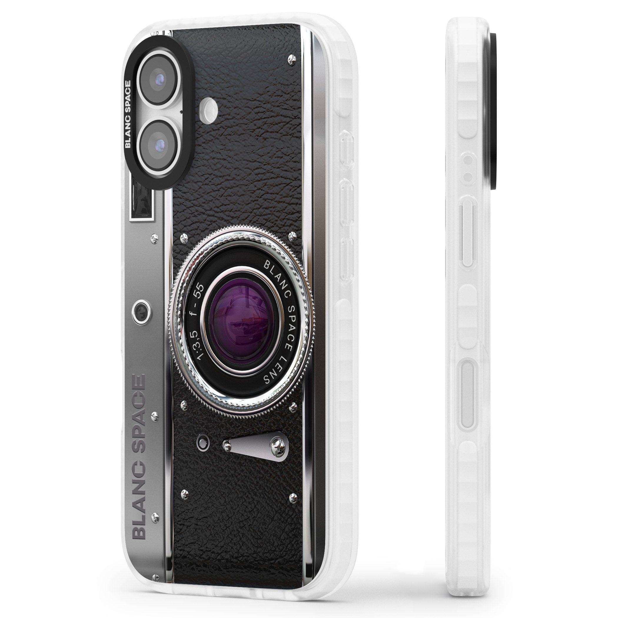 Vintage Retro Classic Camera iPhone 17 Impact Clear Phone Case Side Profile
