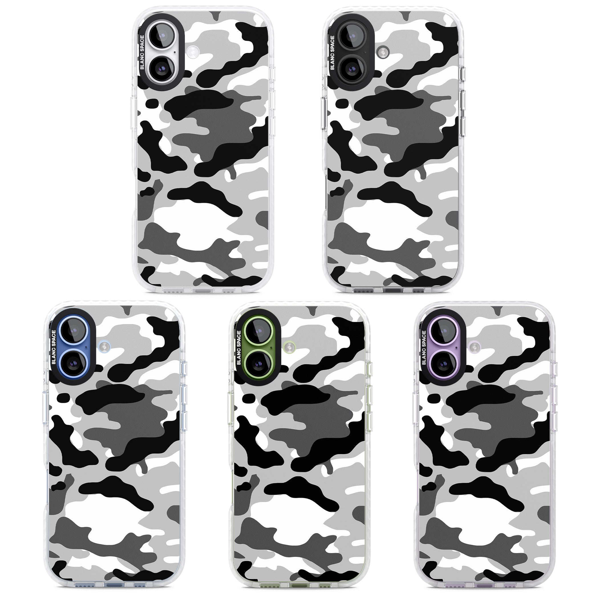 Grey Camo iPhone 17 Impact Clear Phone Case APT Impact Protection