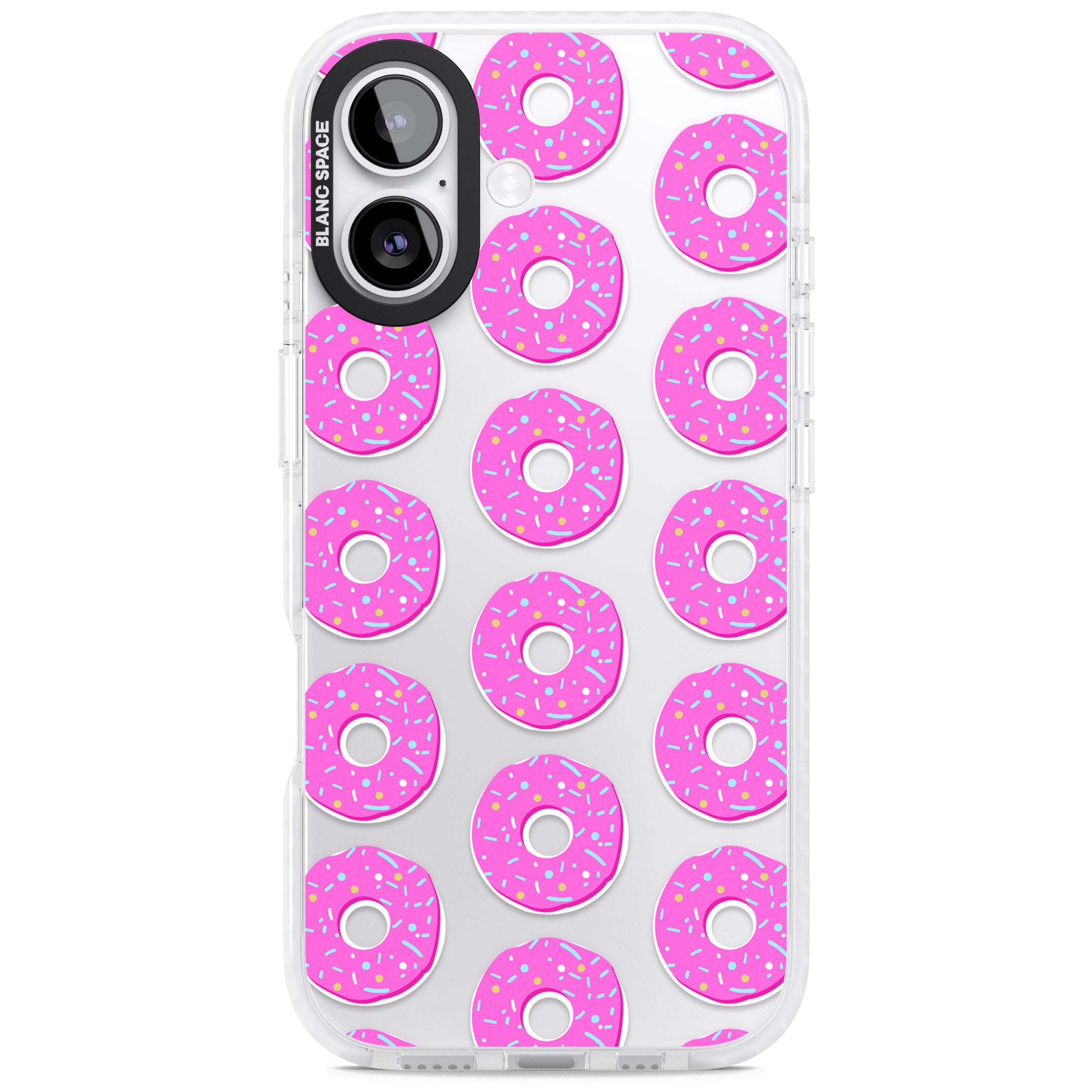 Pink Donut Pattern iPhone 17 Impact Clear Phone Case