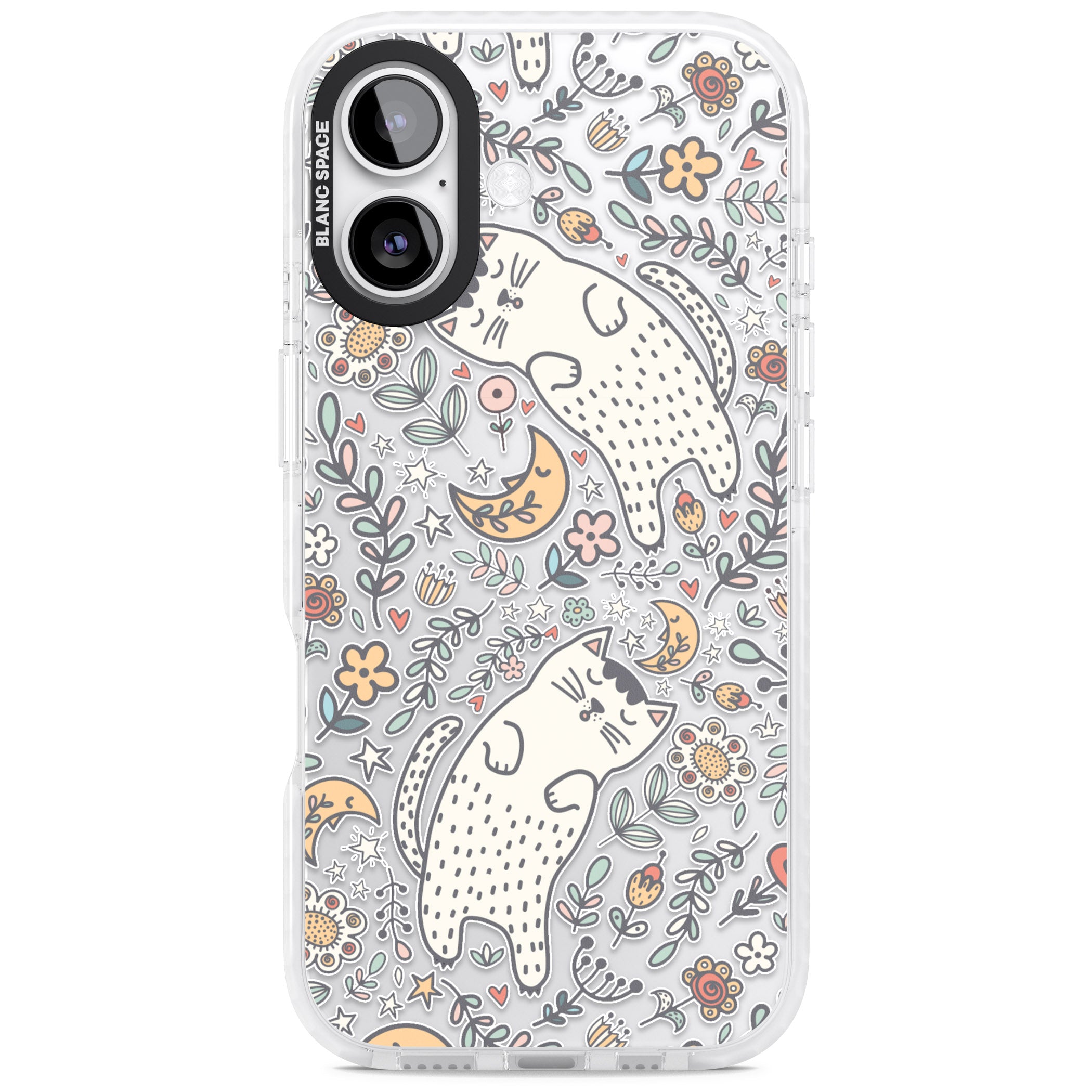 Sleeping Cat Pattern iPhone 17 Impact Clear Phone Case