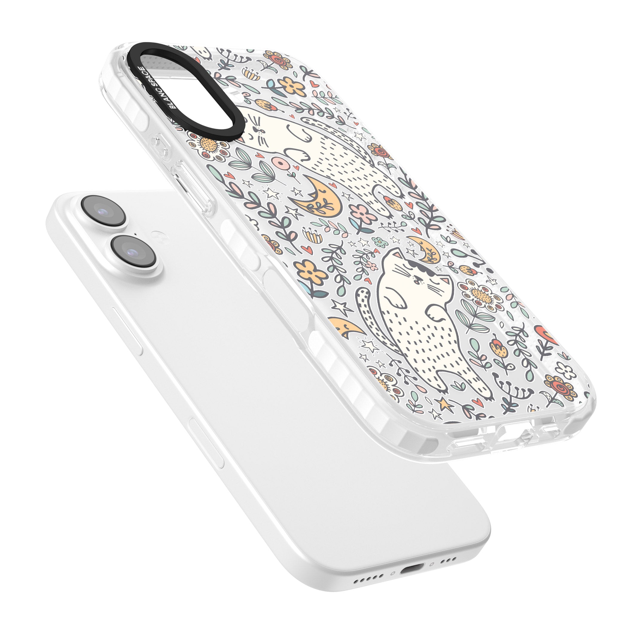 Sleeping Cat Pattern iPhone 17 Impact Clear Phone Case Colours