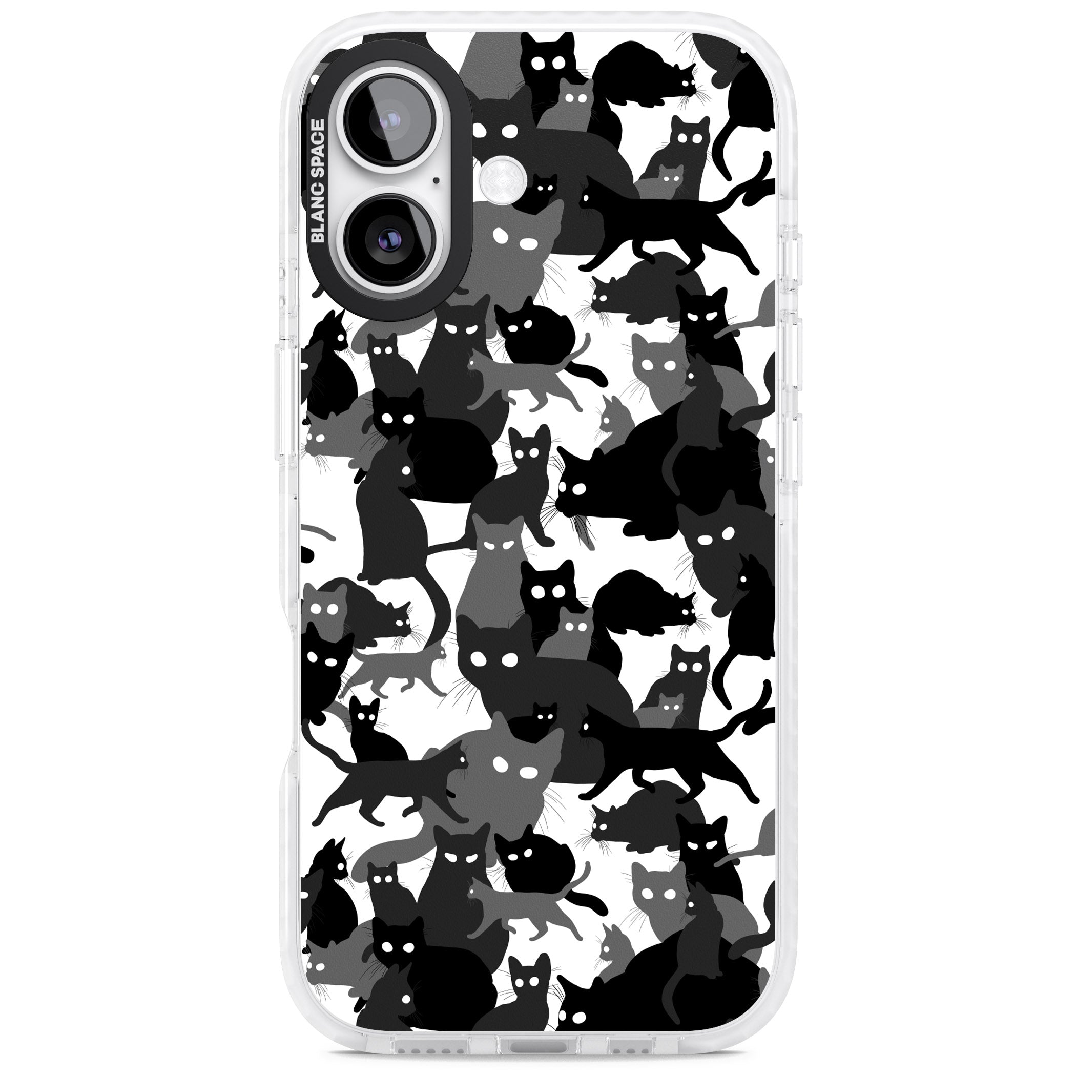 Black & White Cat Camouflage iPhone 17 Impact Clear Phone Case