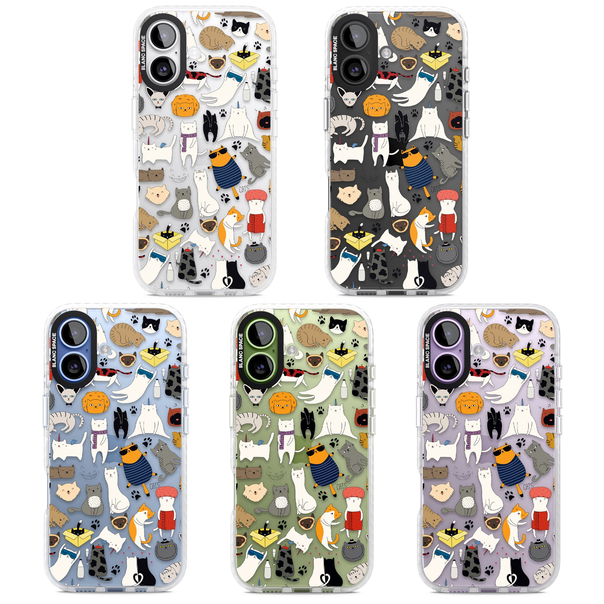 Cartoon Cat Collage iPhone 17 Impact Clear Phone Case APT Impact Protection
