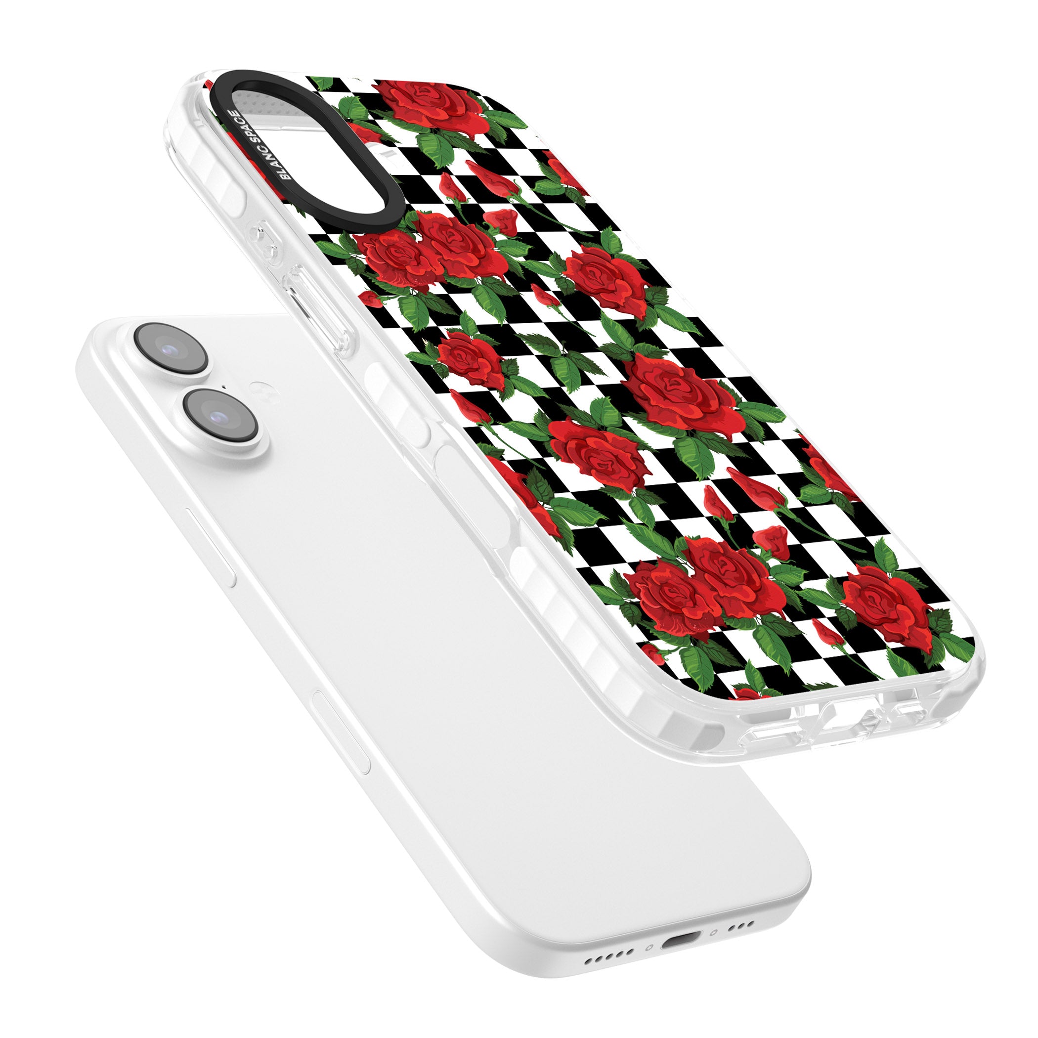 Checkered Roses iPhone 17 Impact Clear Phone Case Colours