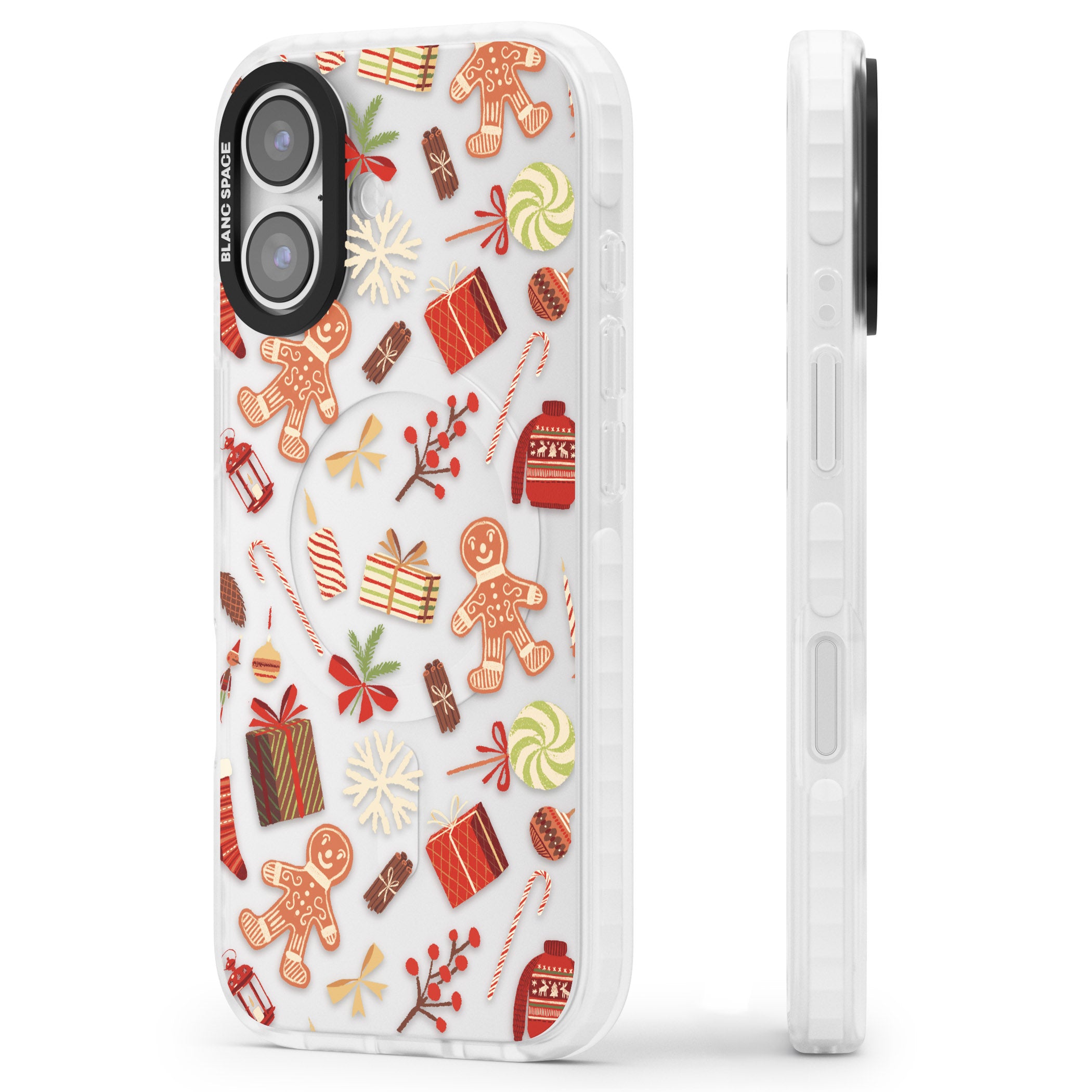 Christmas Assortments iPhone 17 Impact Clear Phone Case Side Profile