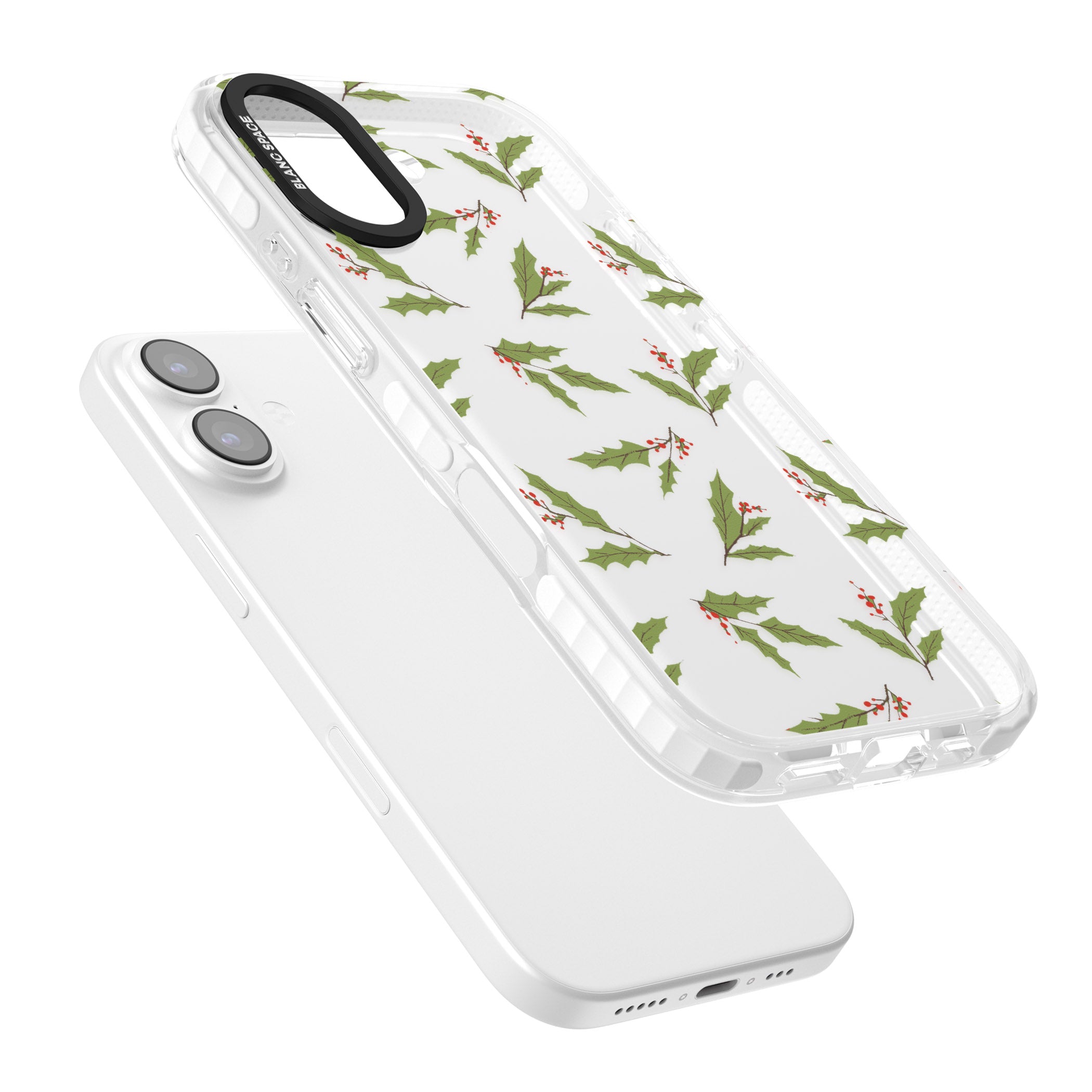 Christmas Holly Pattern iPhone 17 Impact Clear Phone Case Colours