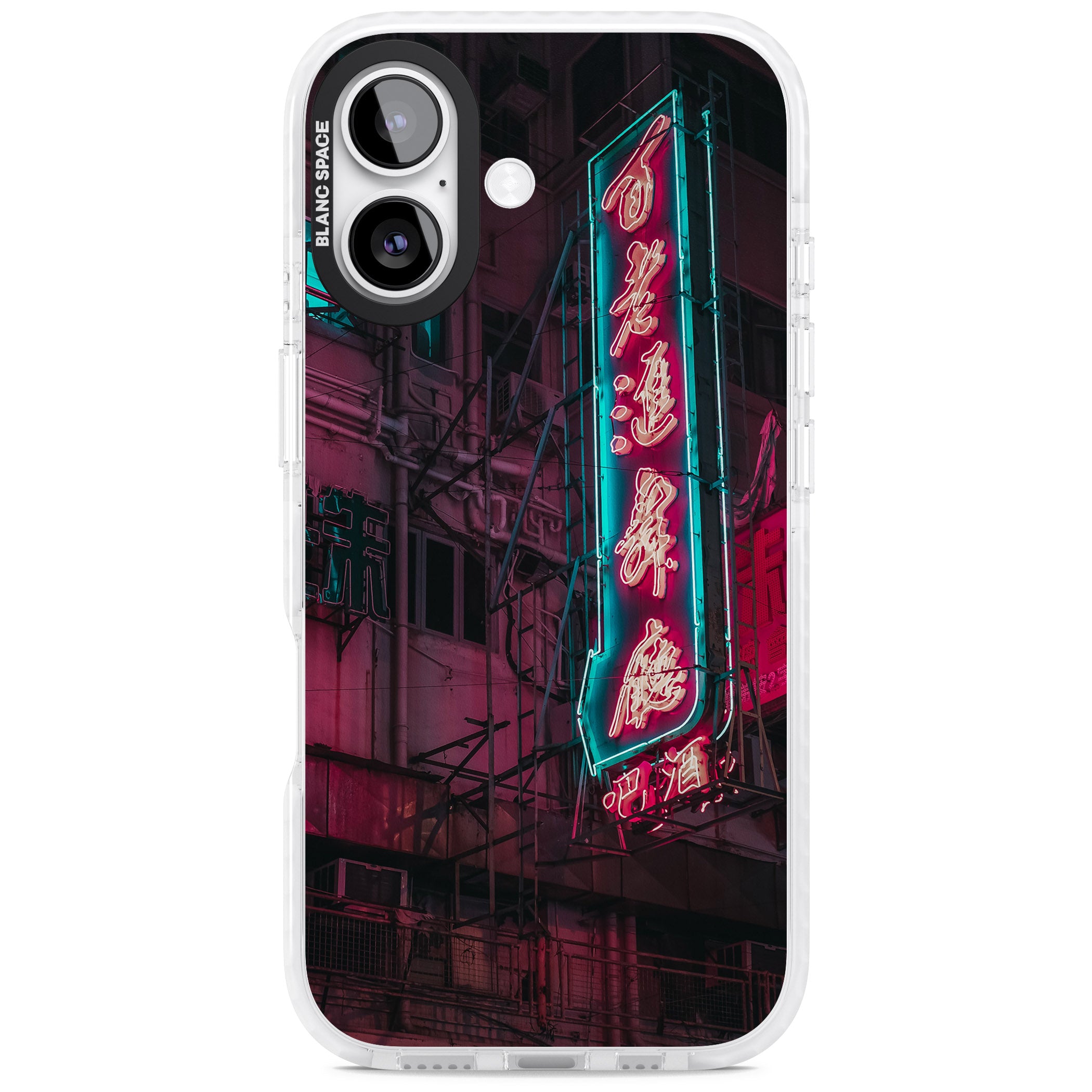 Neon Kanji Cityscape iPhone 17 Impact Clear Phone Case