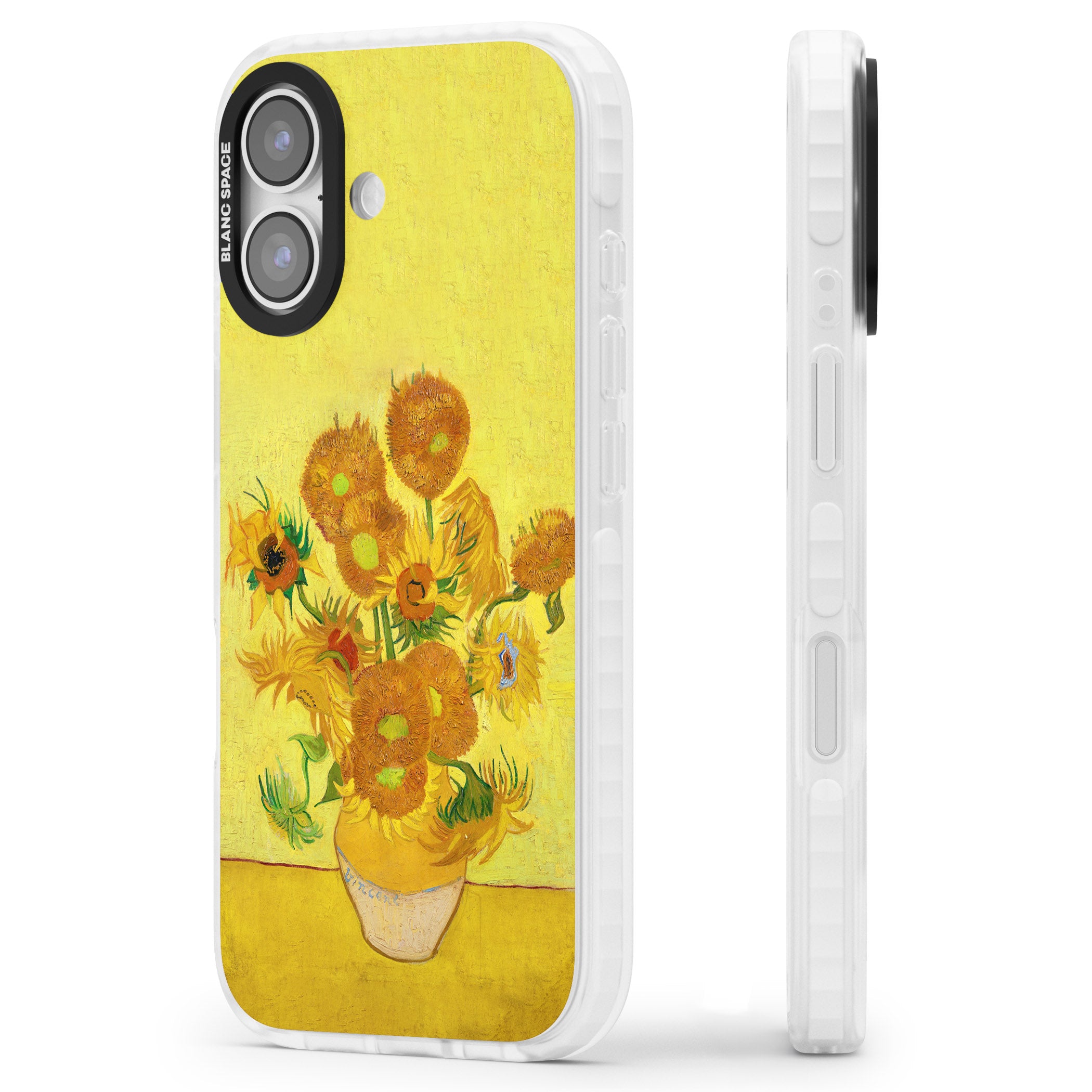 Sunflowers iPhone 17 Impact Clear Phone Case Side Profile