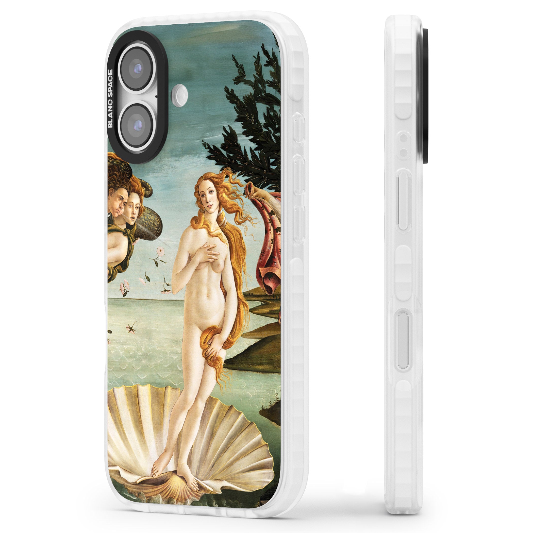 The Birth of Venus - Sandro Botticelli iPhone 17 Impact Clear Phone Case Side Profile