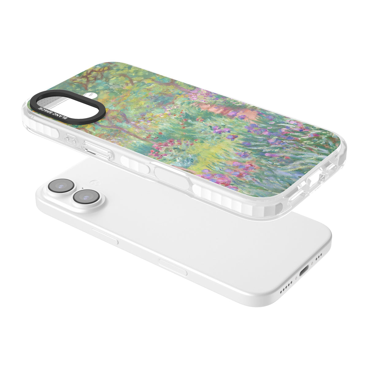 Garden in Giverny iPhone 16 / iPhone 16 Plus / iPhone 17 Impact Clear Phone Case angled