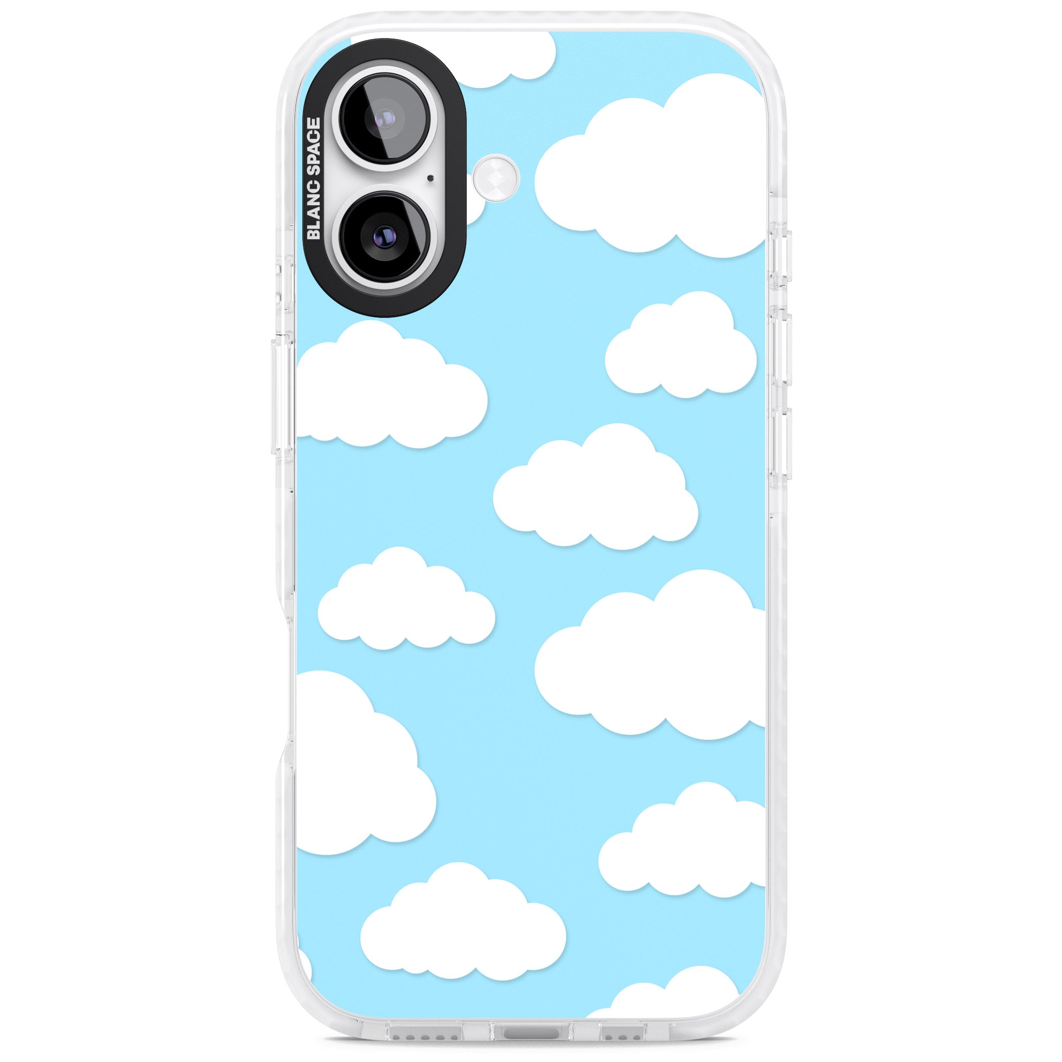 Blue Sky & Clouds Pattern iPhone 17 Impact Clear Phone Case