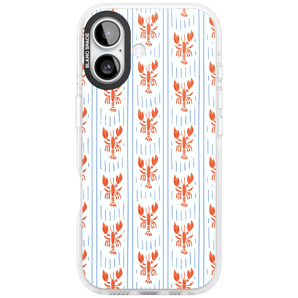 Lobster Stripes iPhone 16 / iPhone 16 Plus / iPhone 17 Impact Clear Phone Case front