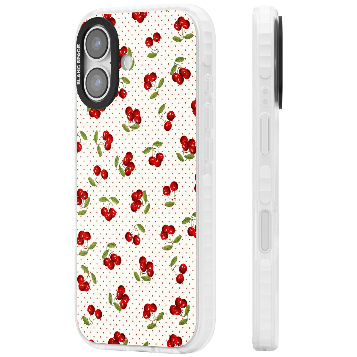 Cherry Picking iPhone 16 / iPhone 16 Plus / iPhone 17 Impact Clear Phone Case side