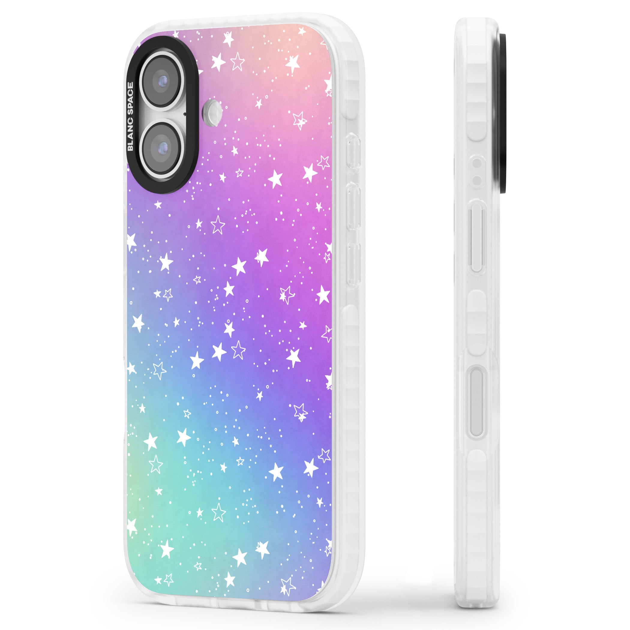 Pastel Starry Sky iPhone 17 Impact Clear Phone Case Side Profile