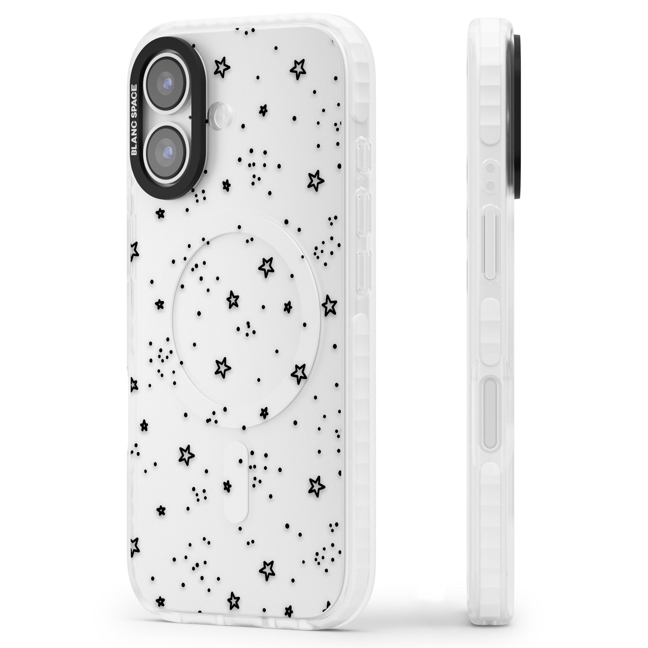 Starry Night Sky iPhone 17 Impact Clear Phone Case Side Profile