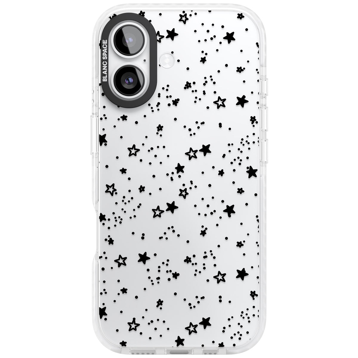 Midnight Stars iPhone 16 / iPhone 16 Plus / iPhone 17 Impact Clear Phone Case front