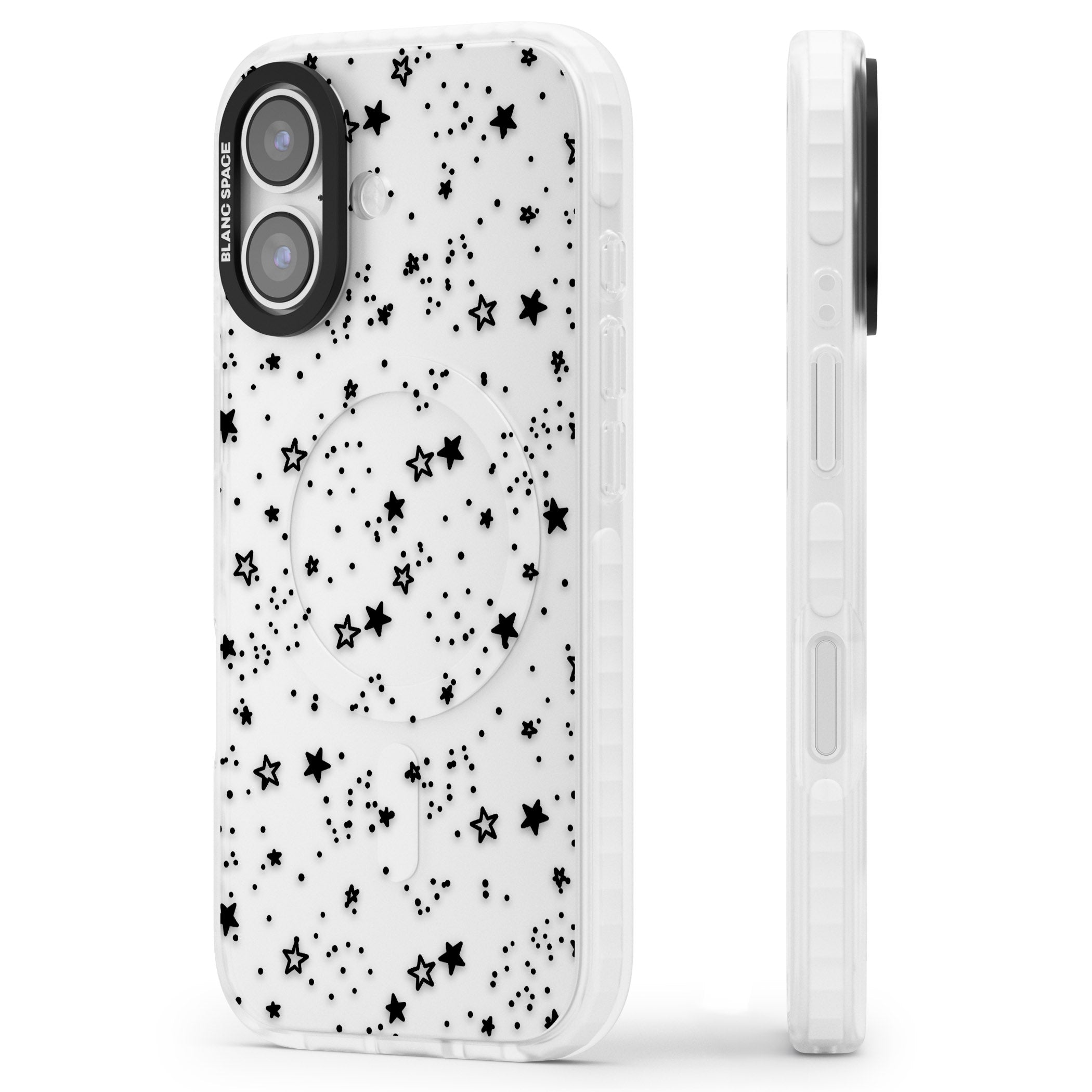 Midnight Stars iPhone 17 Impact Clear Phone Case Side Profile