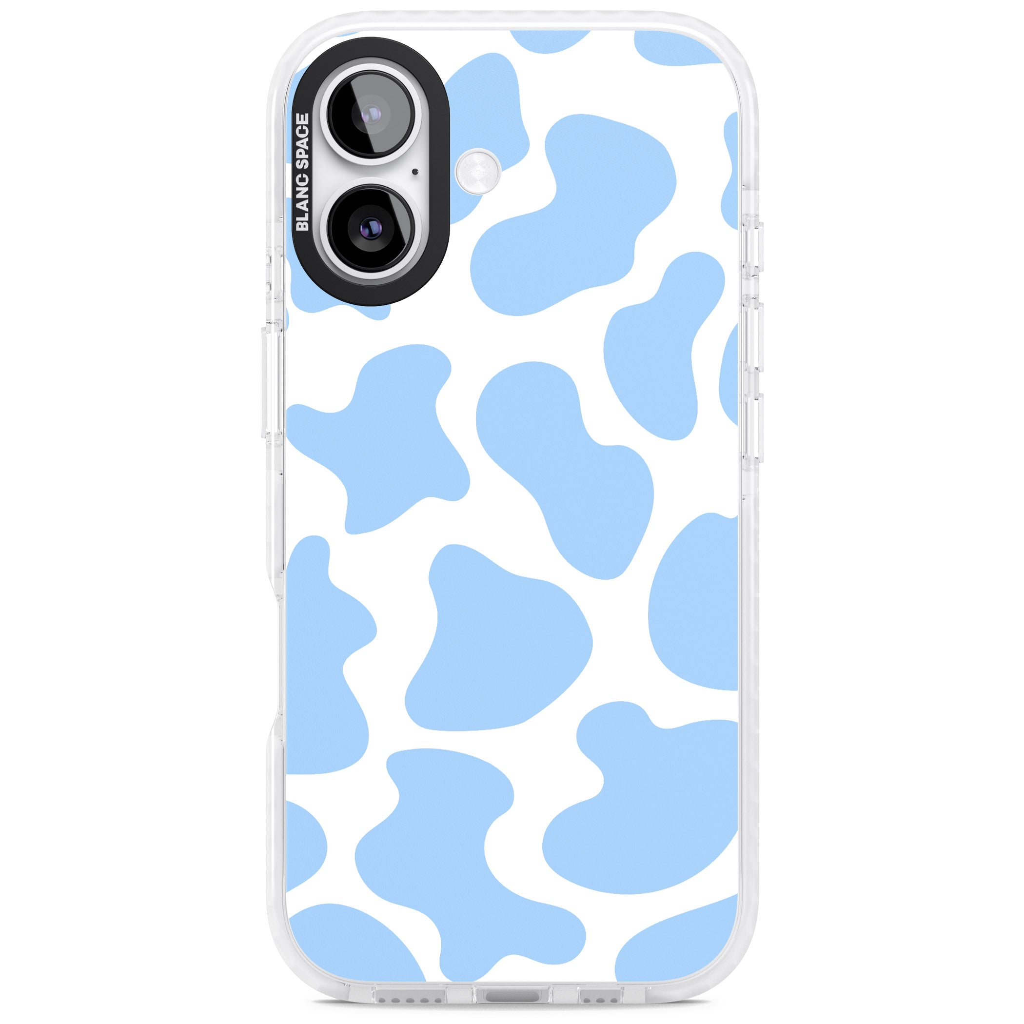 Blue And White Cow Print iPhone 17 Impact Clear Phone Case
