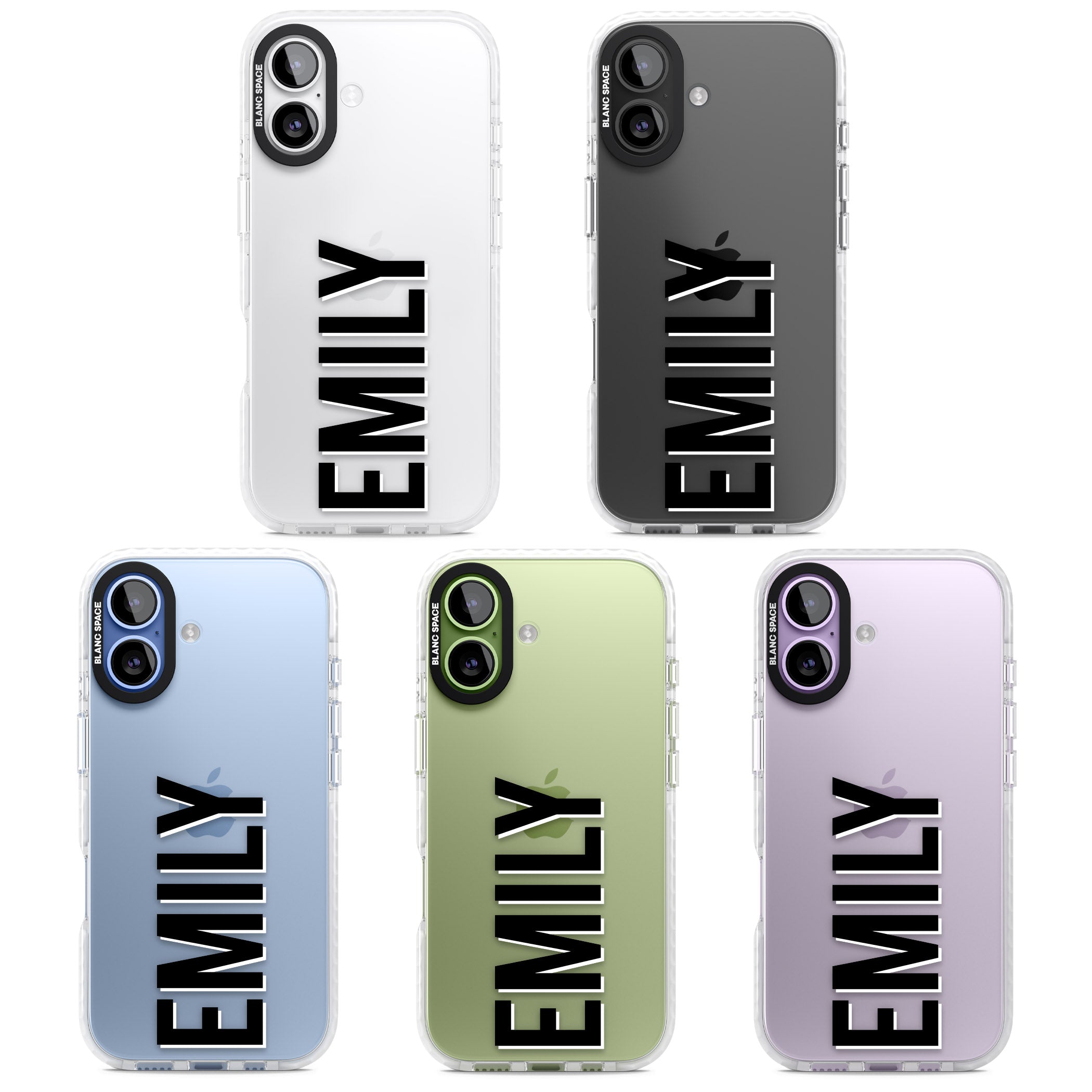 Personalised Vertical Name iPhone 17 Impact Clear Phone Case APT Impact Protection