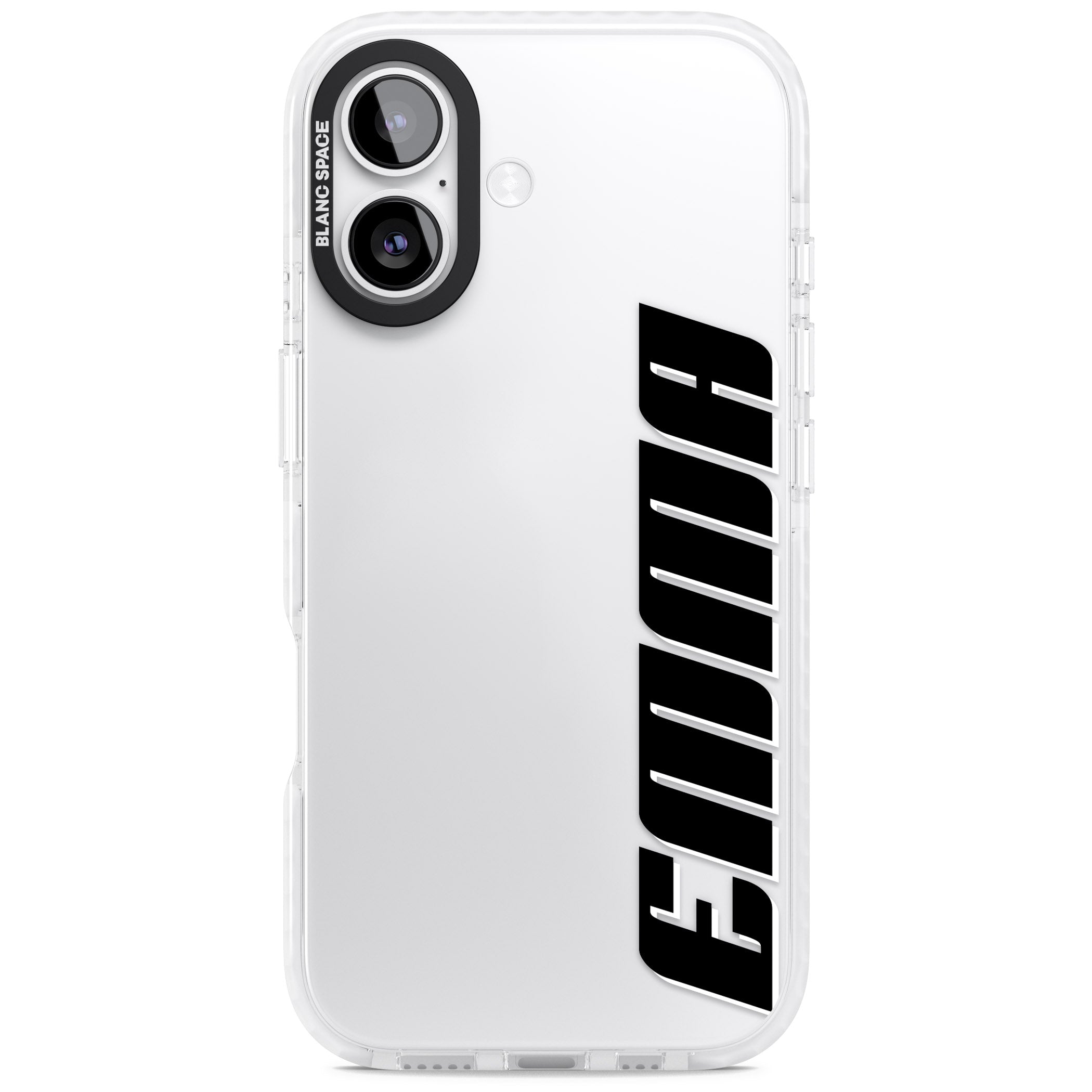 Personalised Vertical Bold Name iPhone 17 Impact Clear Phone Case