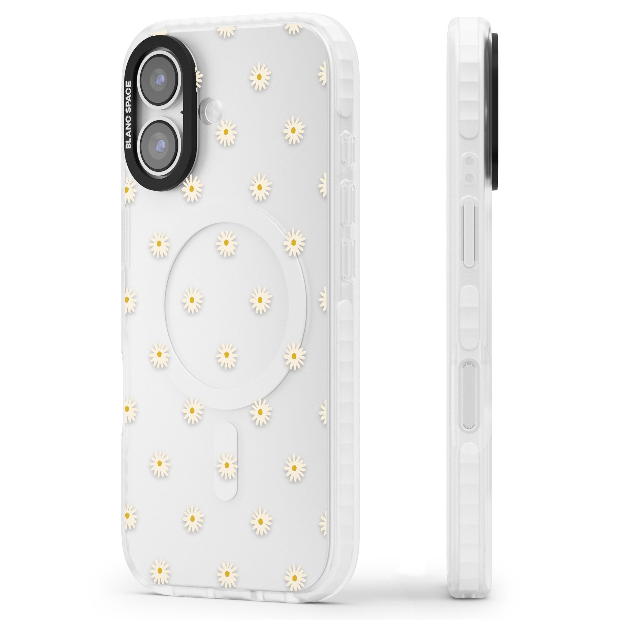 Daisy Pop Floral iPhone 17 Impact Clear Phone Case Side Profile