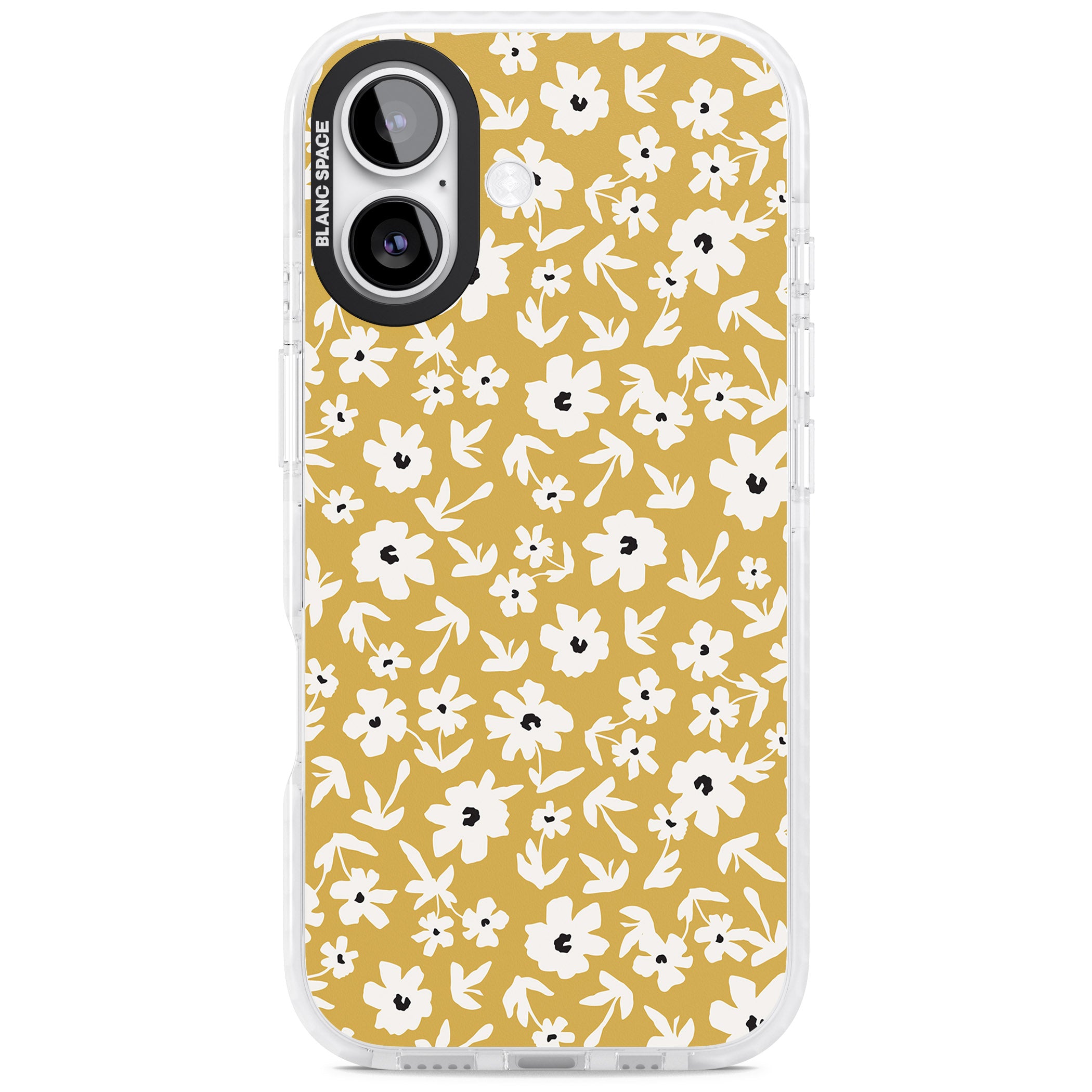 Mustard Floral iPhone 17 Impact Clear Phone Case