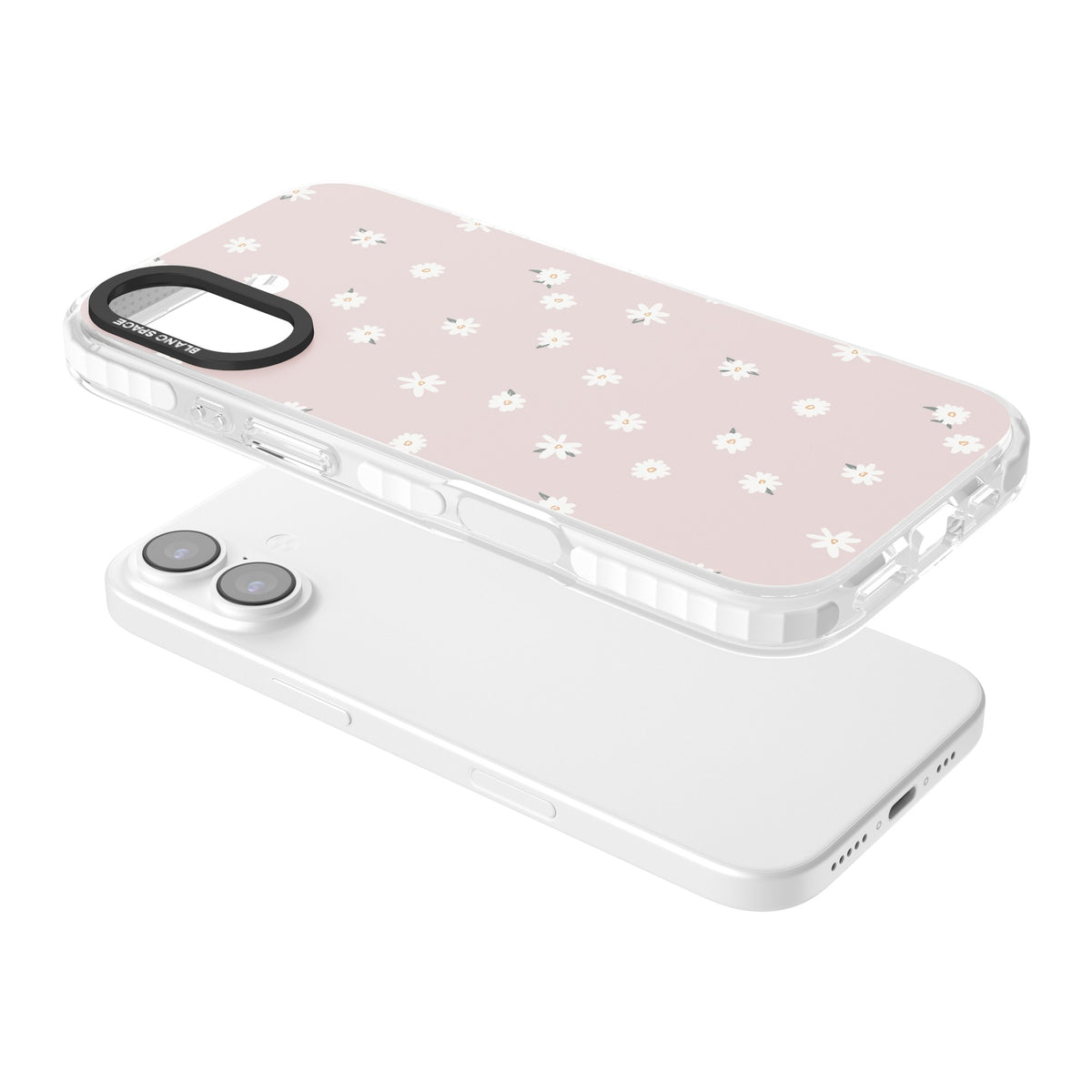 Rosewater Fields iPhone 16 / iPhone 16 Plus / iPhone 17 Impact Clear Phone Case angled