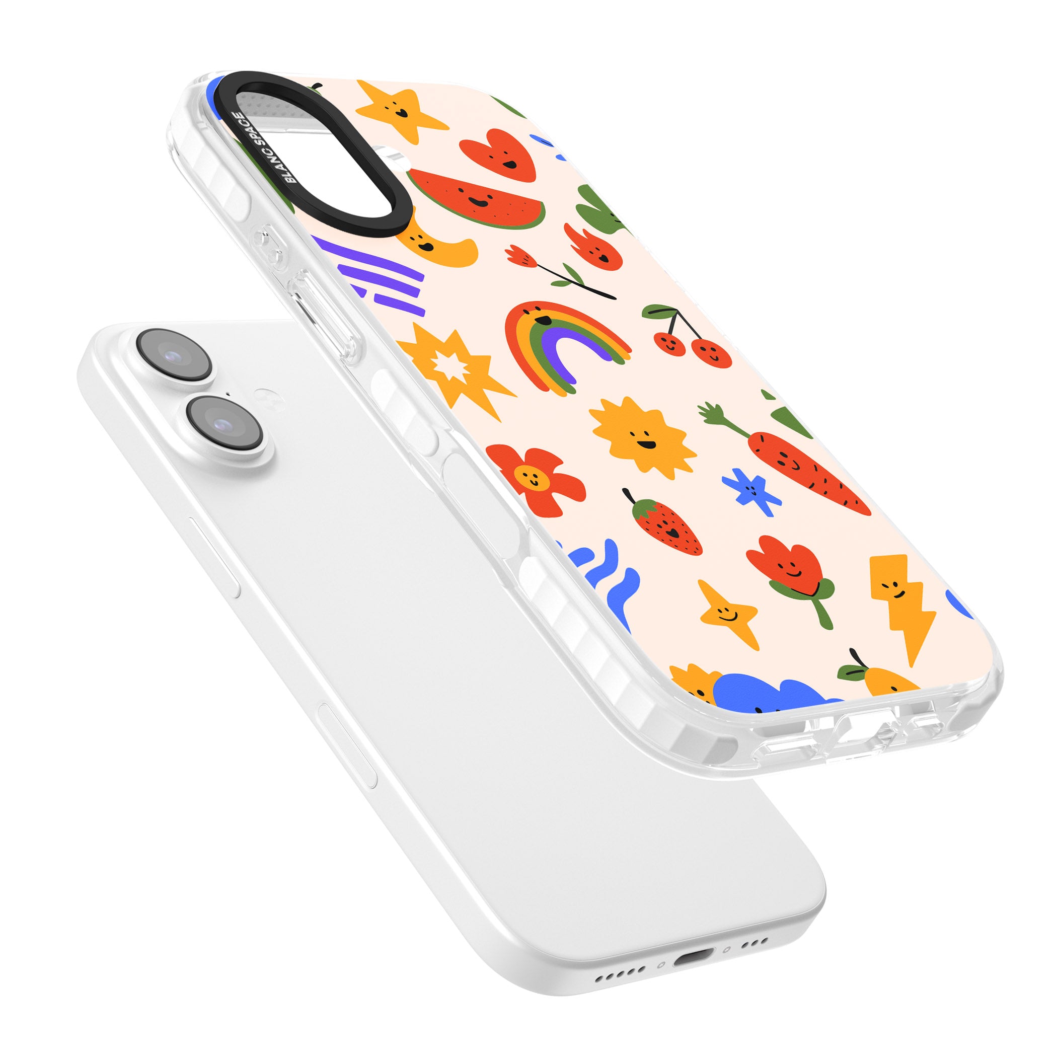 Playful Kawaii Icons iPhone 17 Impact Clear Phone Case Colours