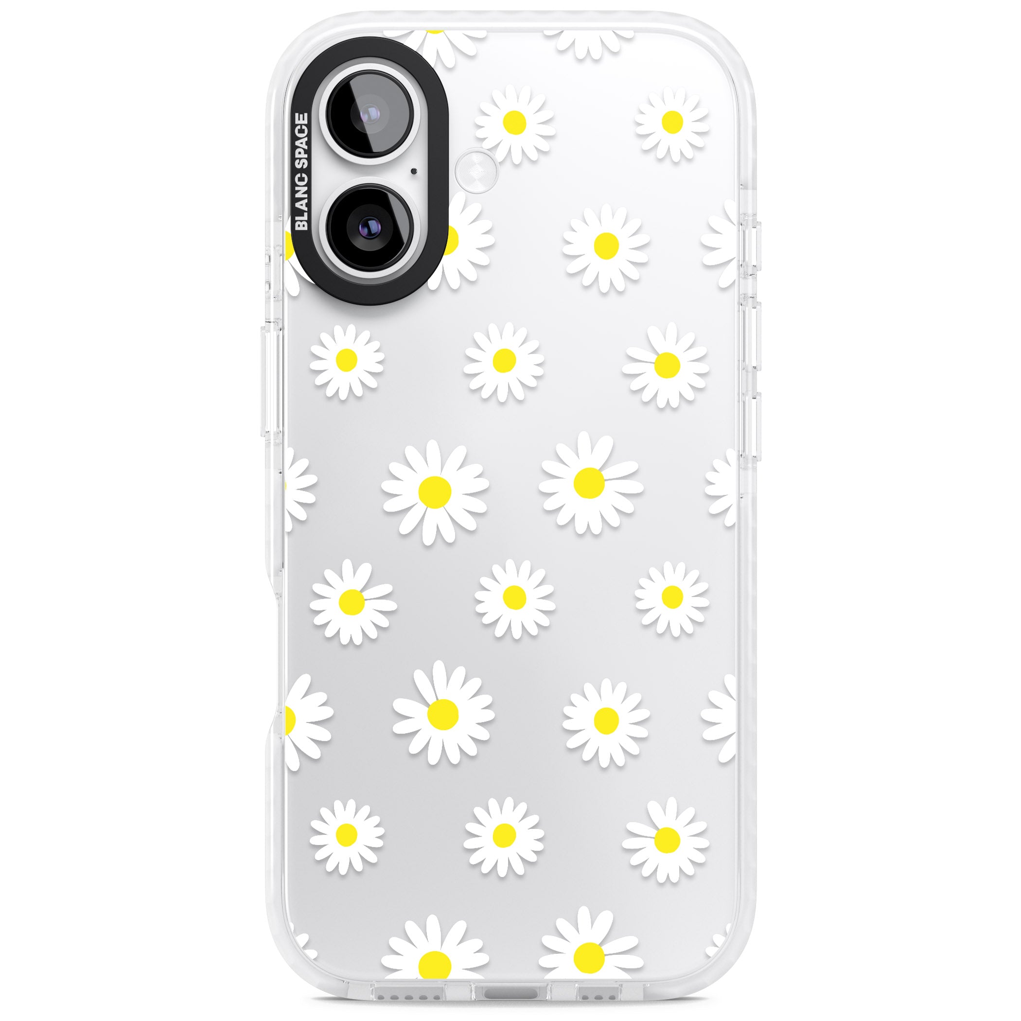 Personalised White Daisy Pattern iPhone 17 Impact Clear Phone Case