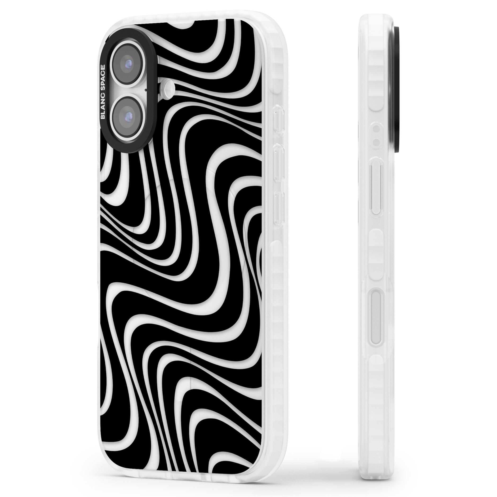 Abstract Waves iPhone 17 Impact Clear Phone Case Side Profile