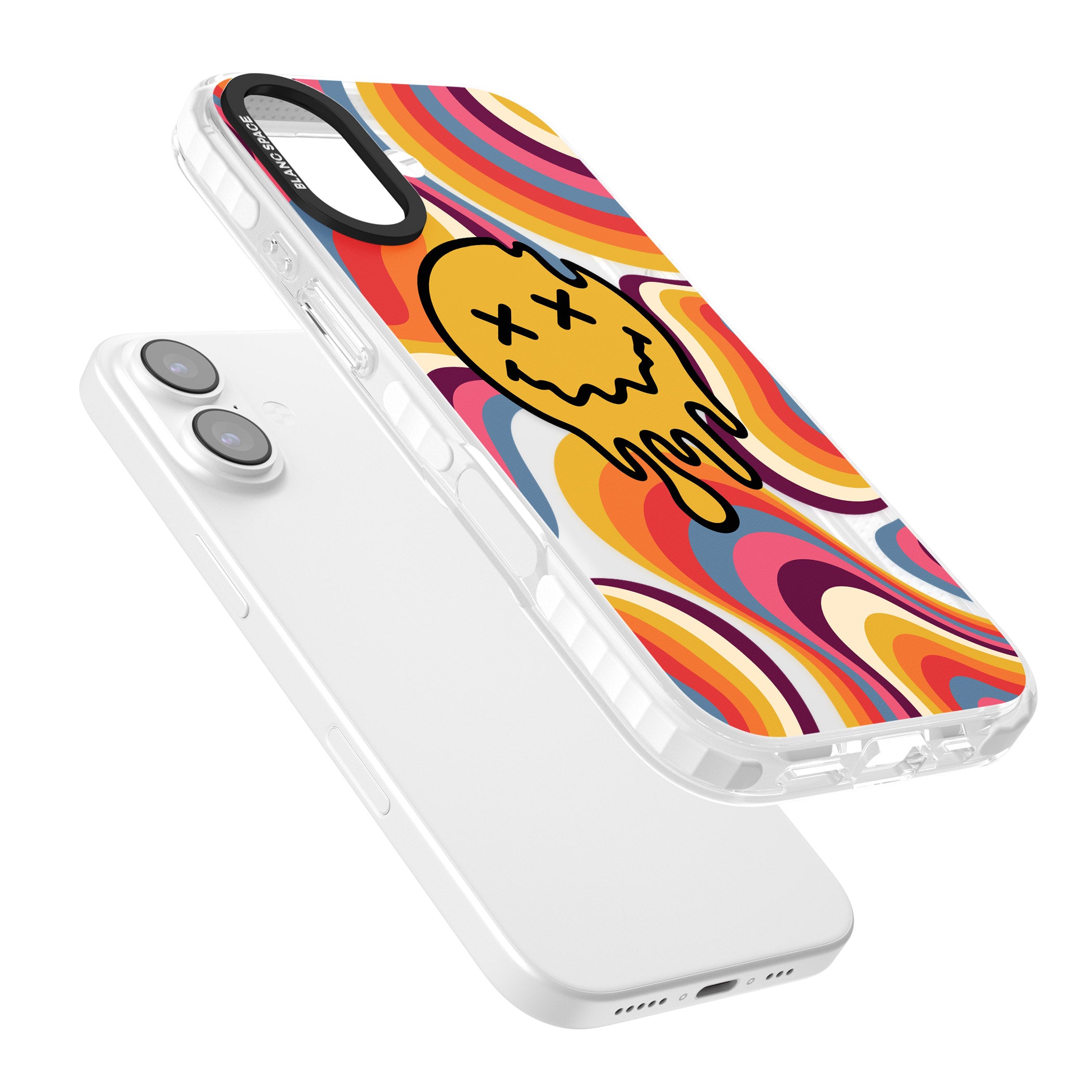 Trippy Face Melt iPhone 17 Impact Clear Phone Case Colours