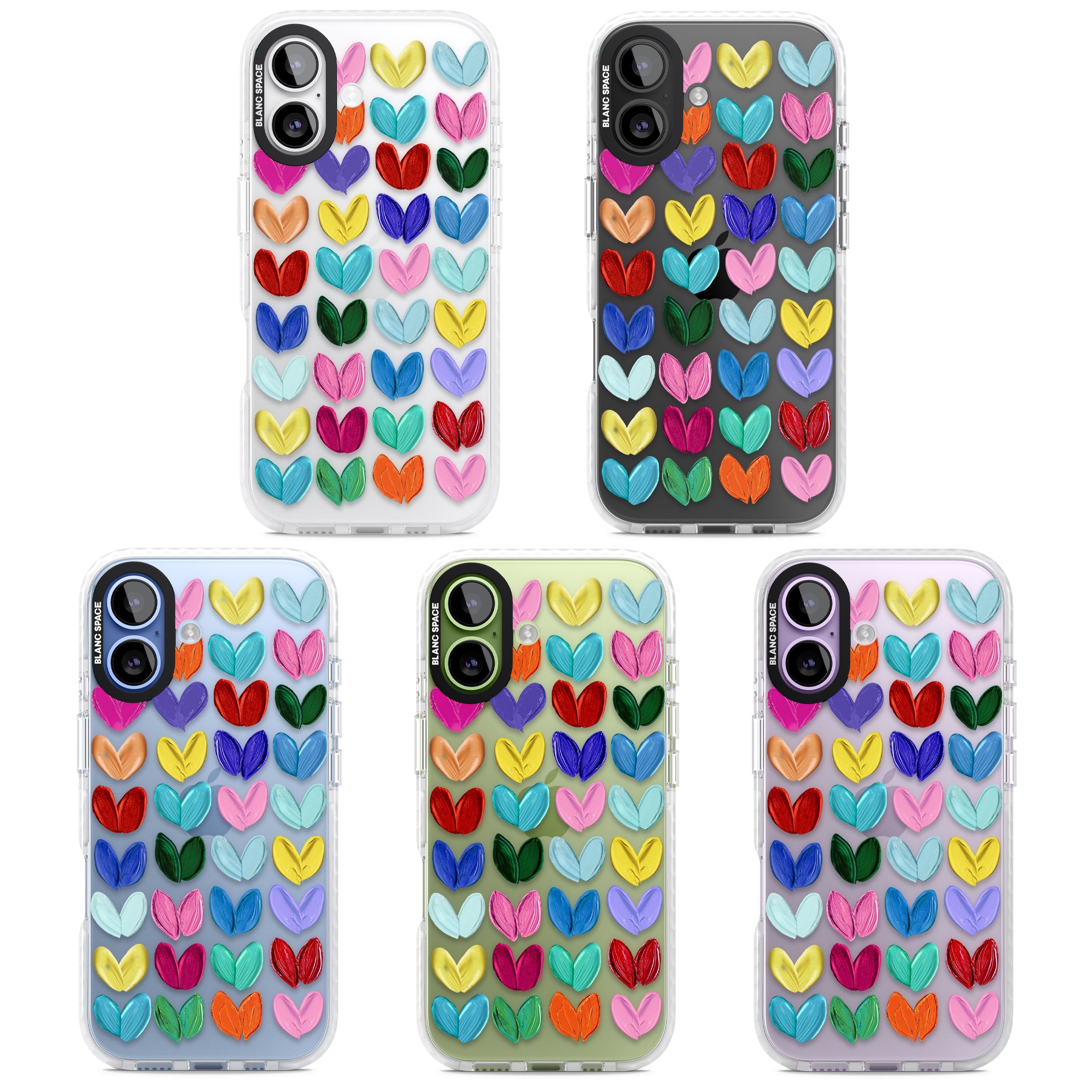 Oil Painted Hearts iPhone 17 Impact Clear Phone Case APT Impact Protection