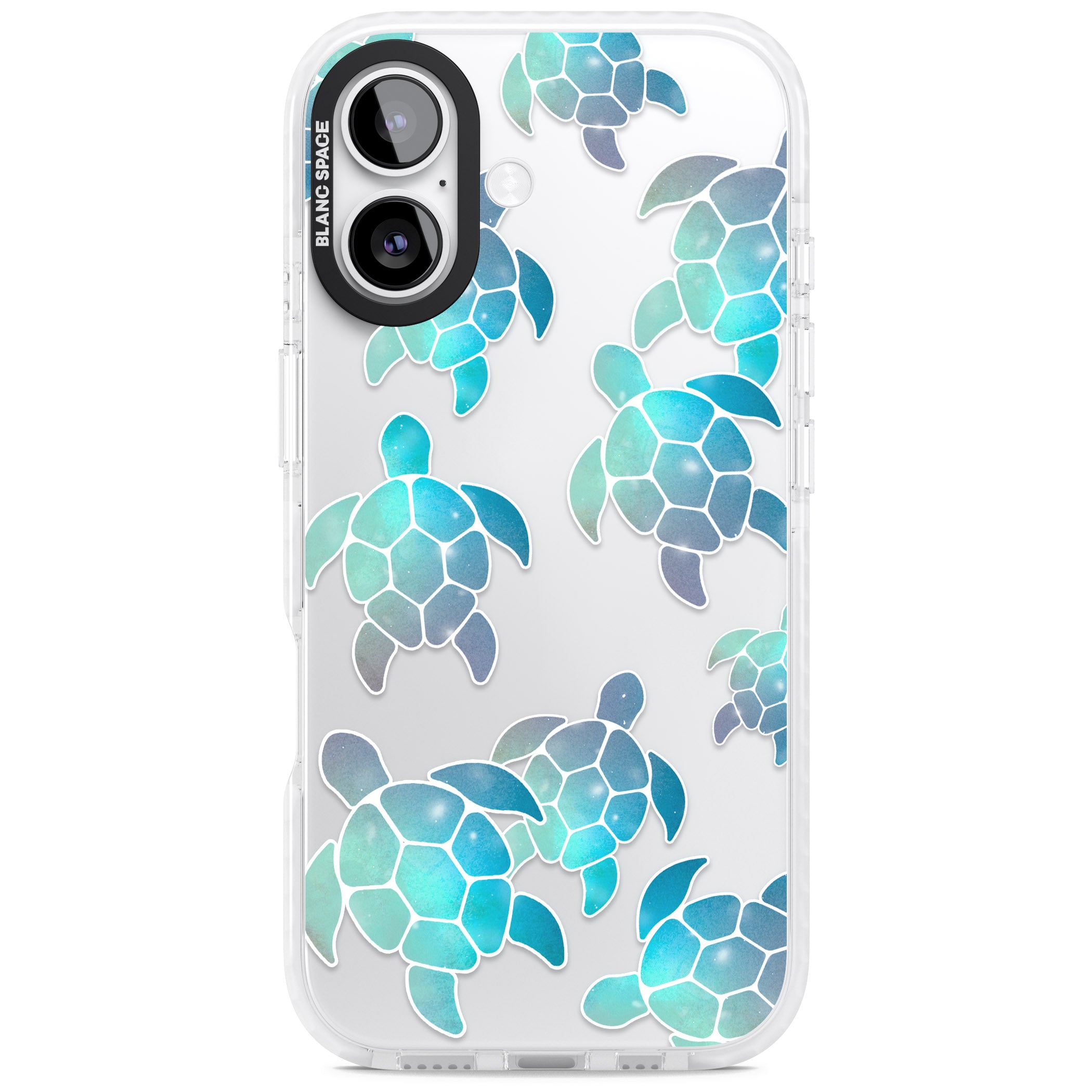 Aqua Space Turtles iPhone 17 Impact Clear Phone Case