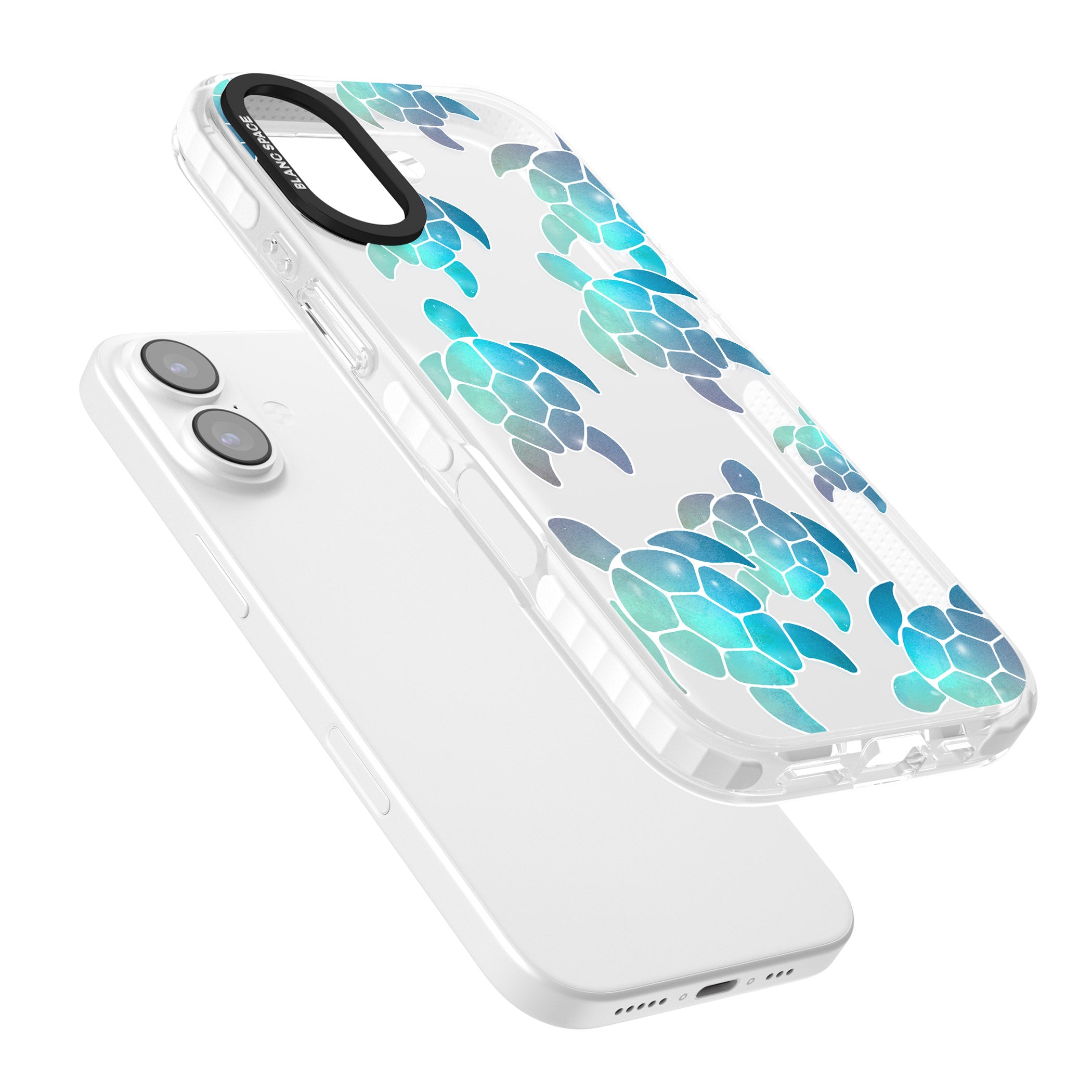 Aqua Space Turtles iPhone 17 Impact Clear Phone Case Colours