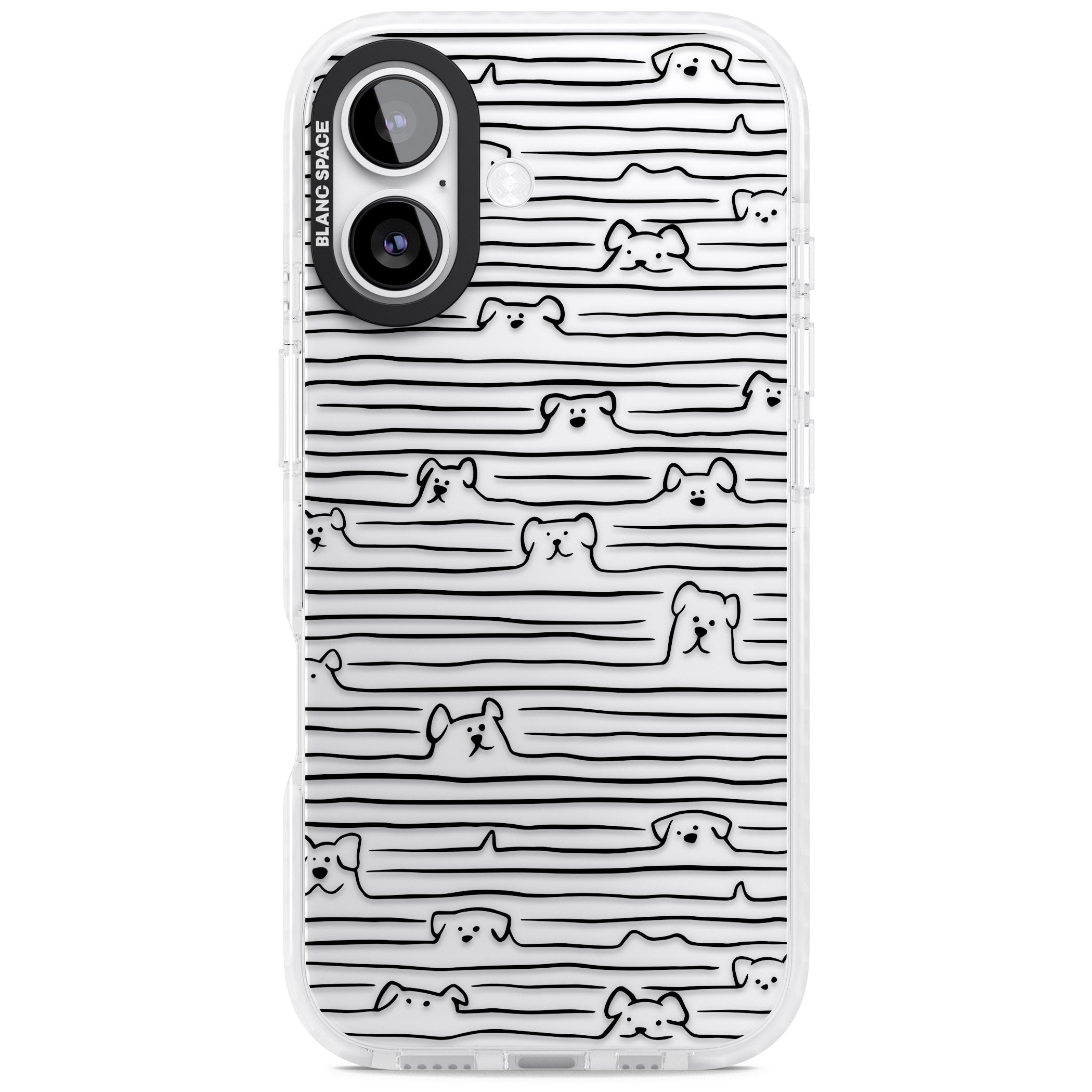 Dog Line Art Black iPhone 17 Impact Clear Phone Case