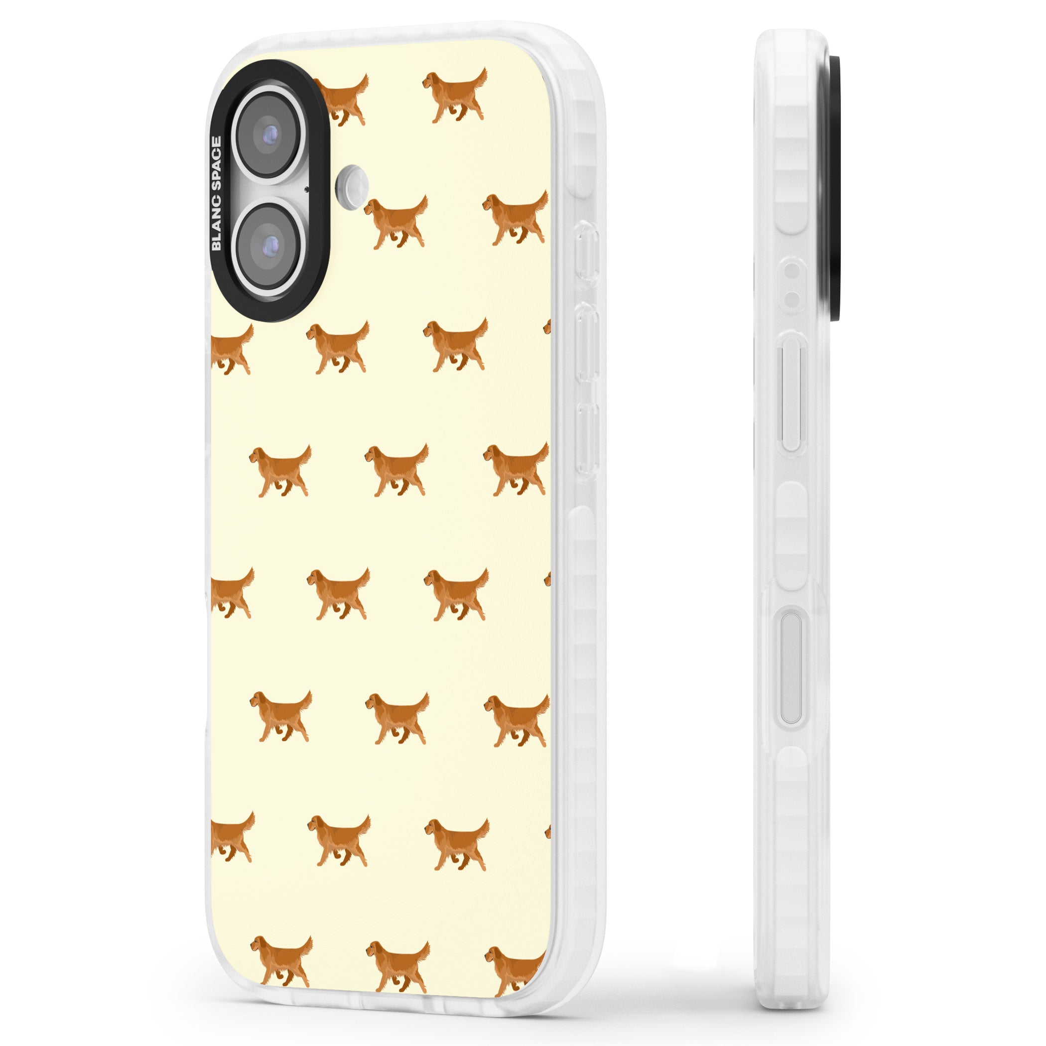 Golden Retriever Dog Pattern iPhone 17 Impact Clear Phone Case Side Profile
