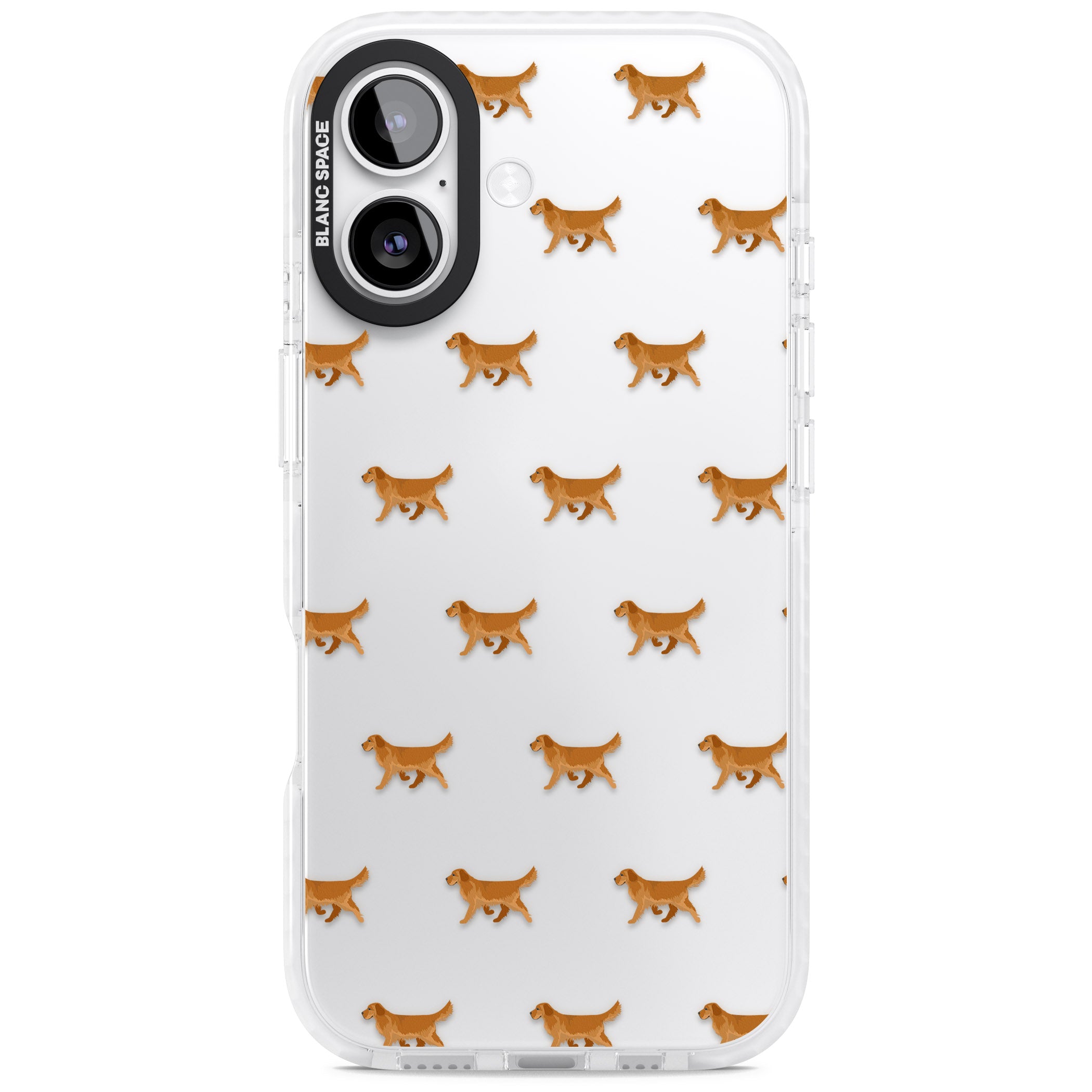 Golden Retriever Dog Pattern Clear iPhone 17 Impact Clear Phone Case