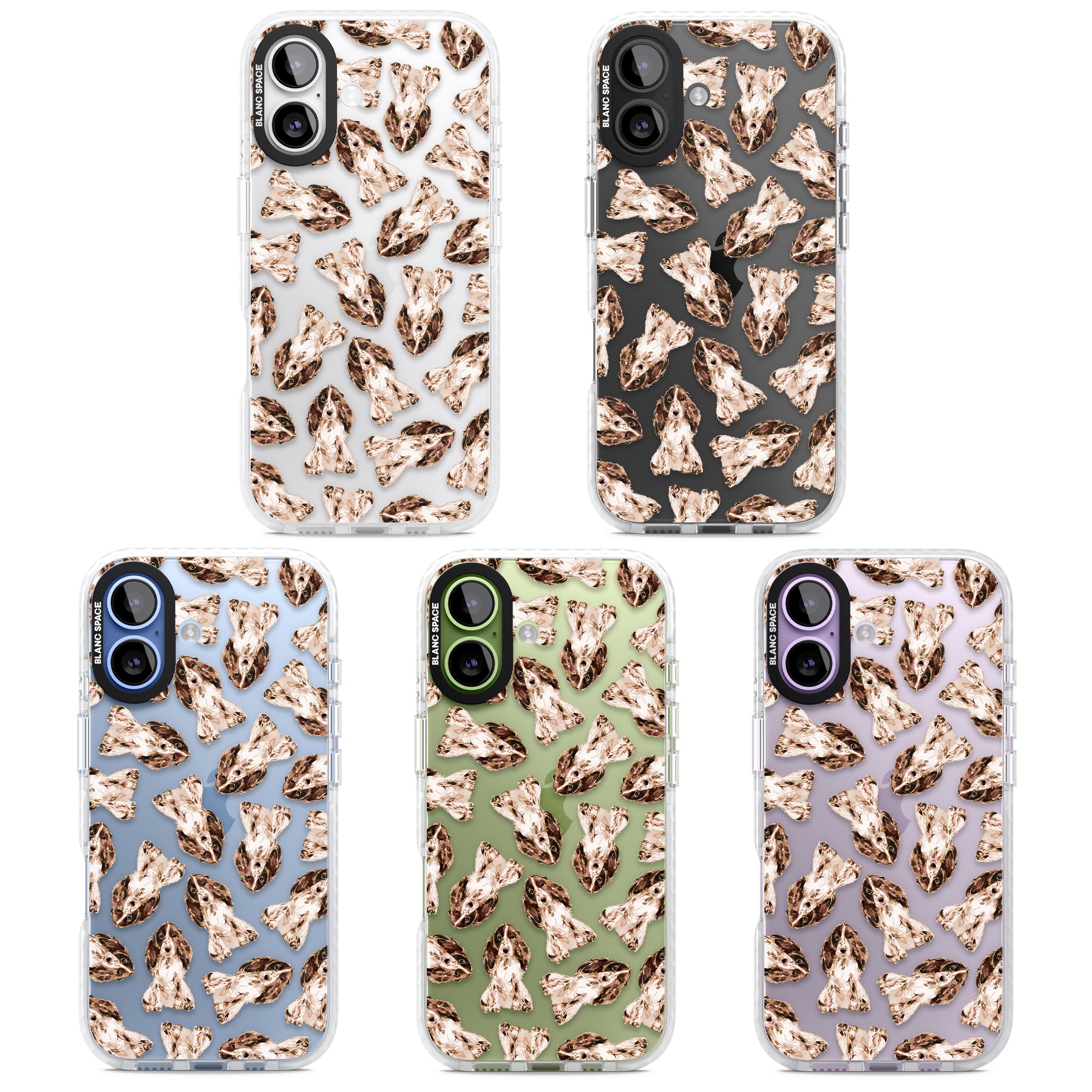 Cocker Spaniel (Brown) Watercolour Dog Pattern iPhone 17 Impact Clear Phone Case APT Impact Protection