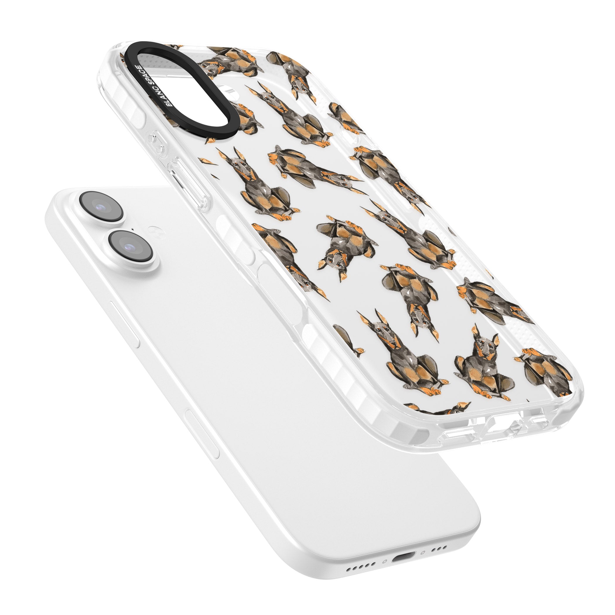 Doberman Watercolor Dog iPhone 17 Impact Clear Phone Case Colours