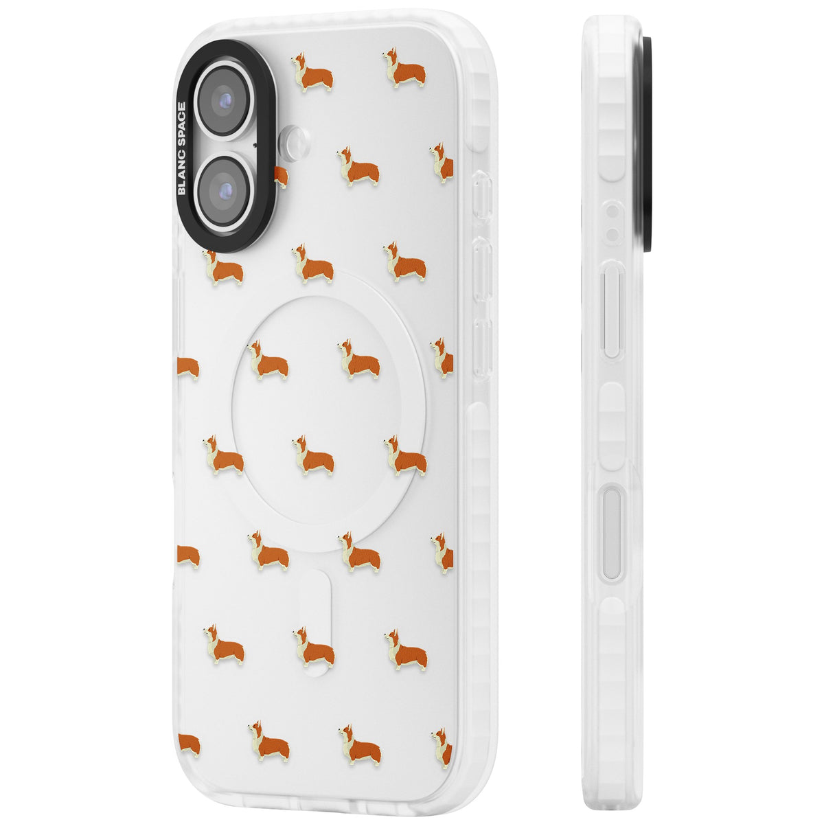 Pembroke Welsh Corgi Pattern iPhone 16 / iPhone 16 Plus / iPhone 17 Impact Clear Phone Case side
