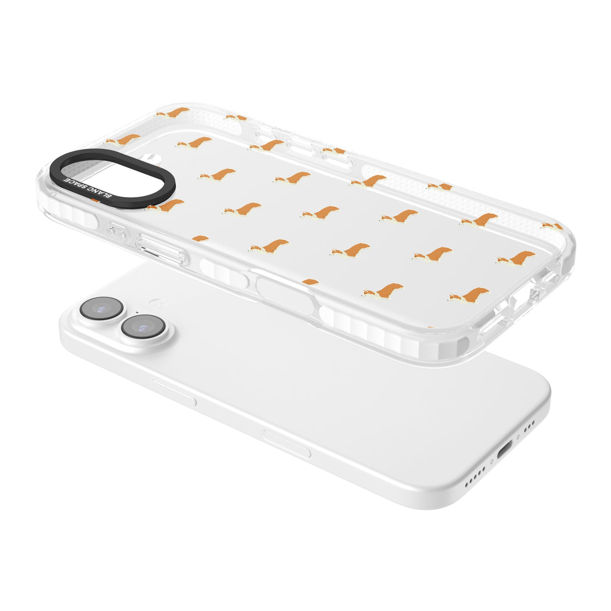 Pembroke Welsh Corgi Pattern iPhone 16 / iPhone 16 Plus / iPhone 17 Impact Clear Phone Case angled