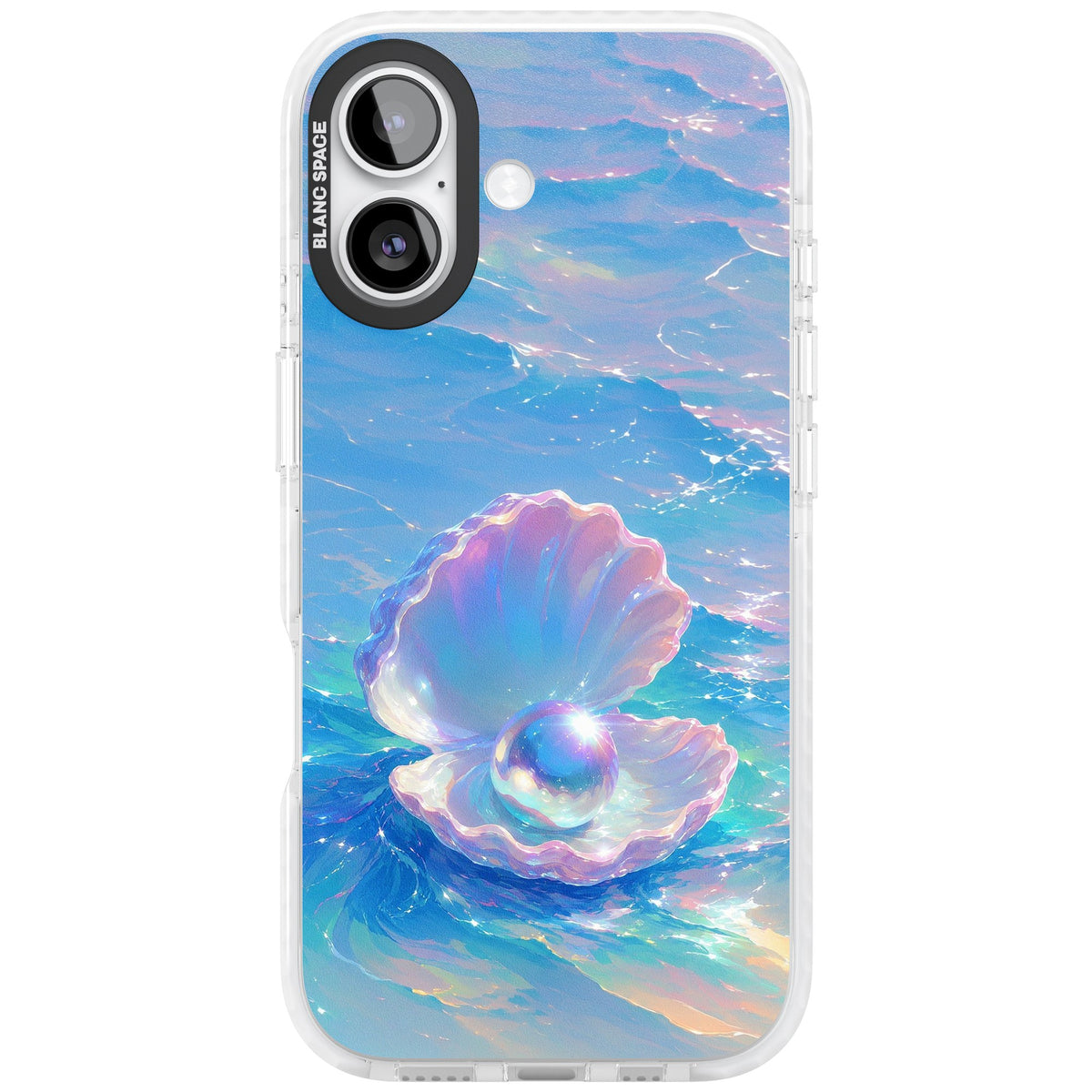 The Pearl Clam iPhone 16 / iPhone 16 Plus / iPhone 17 Impact Clear Phone Case front