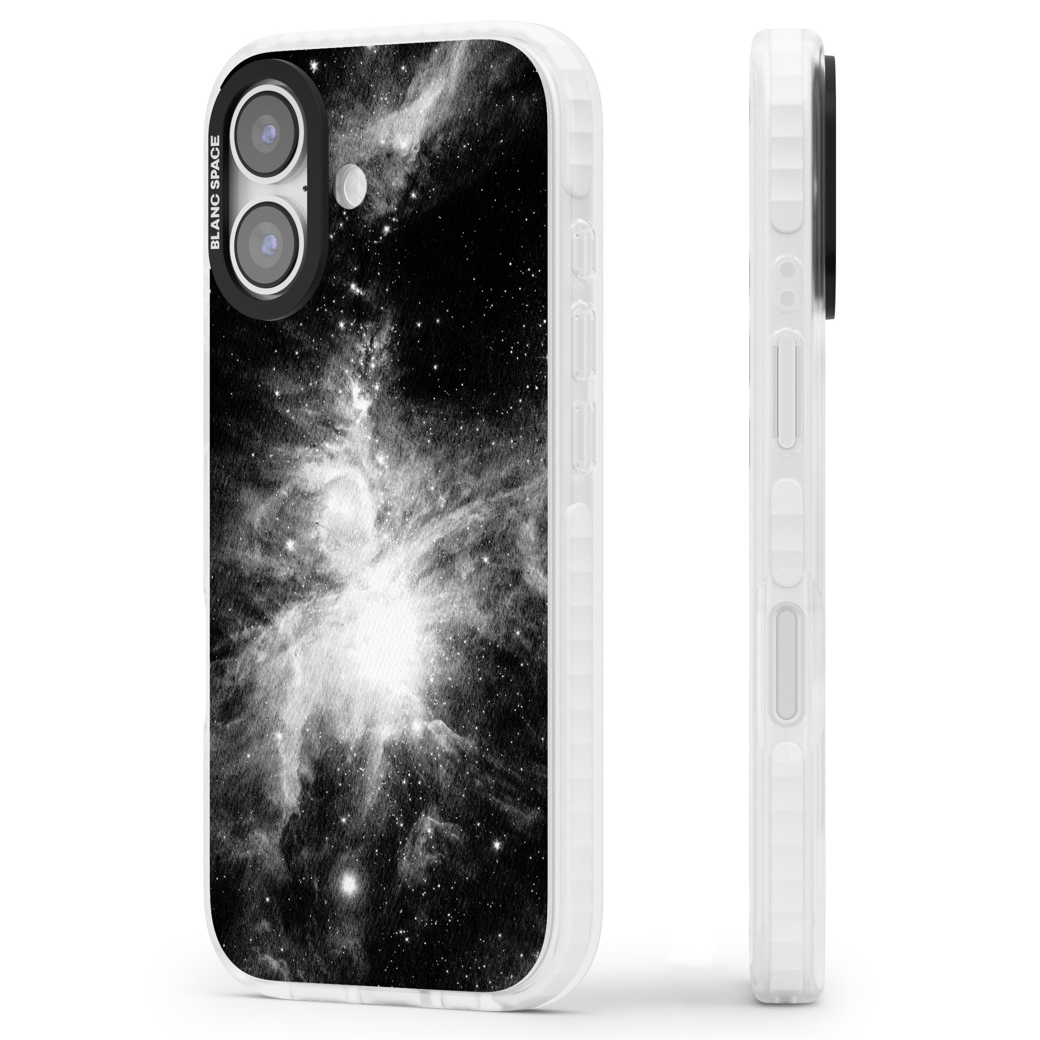 Galaxy Swirl iPhone 17 Impact Clear Phone Case Side Profile