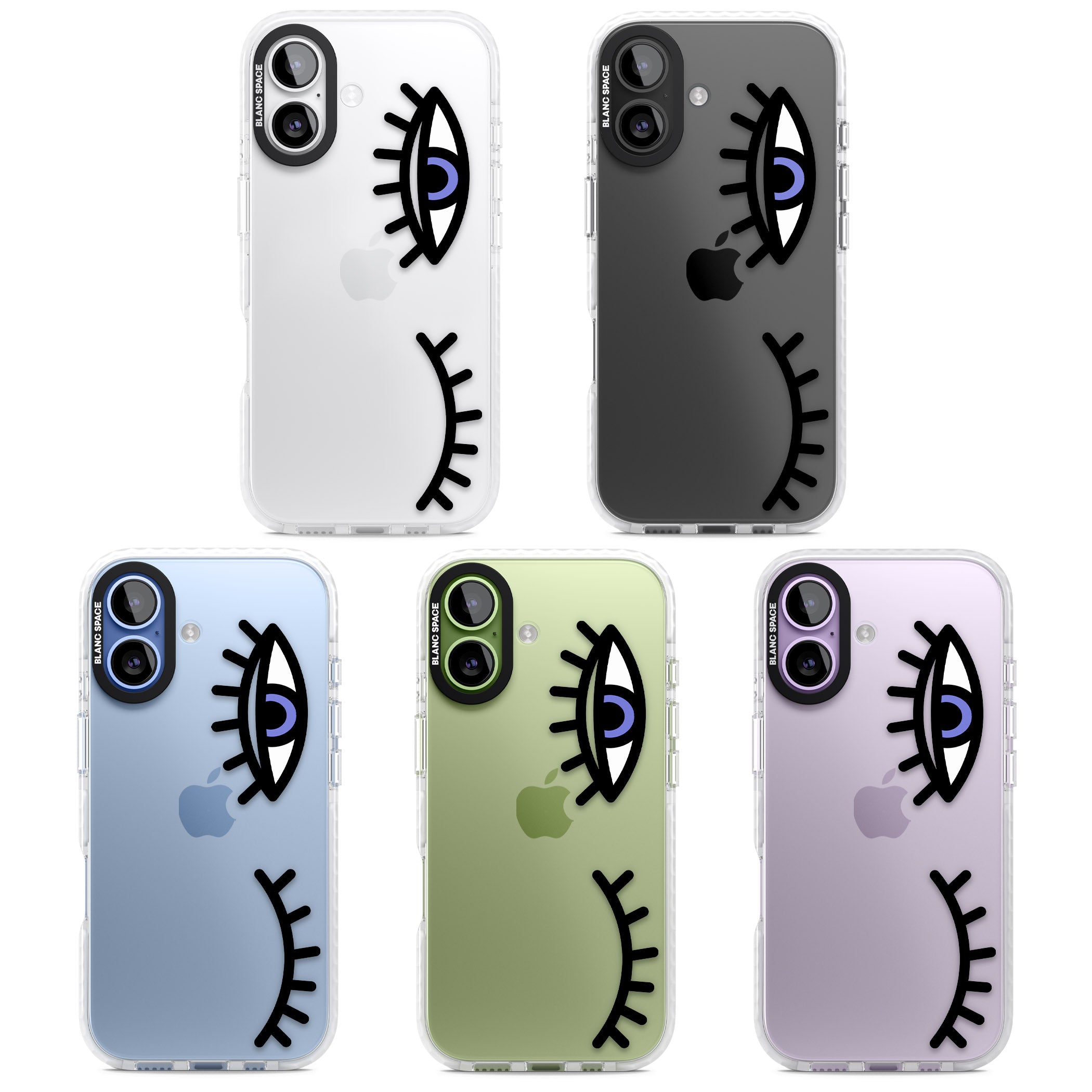 Winking Eyes Transparent Pattern iPhone 17 Impact Clear Phone Case APT Impact Protection