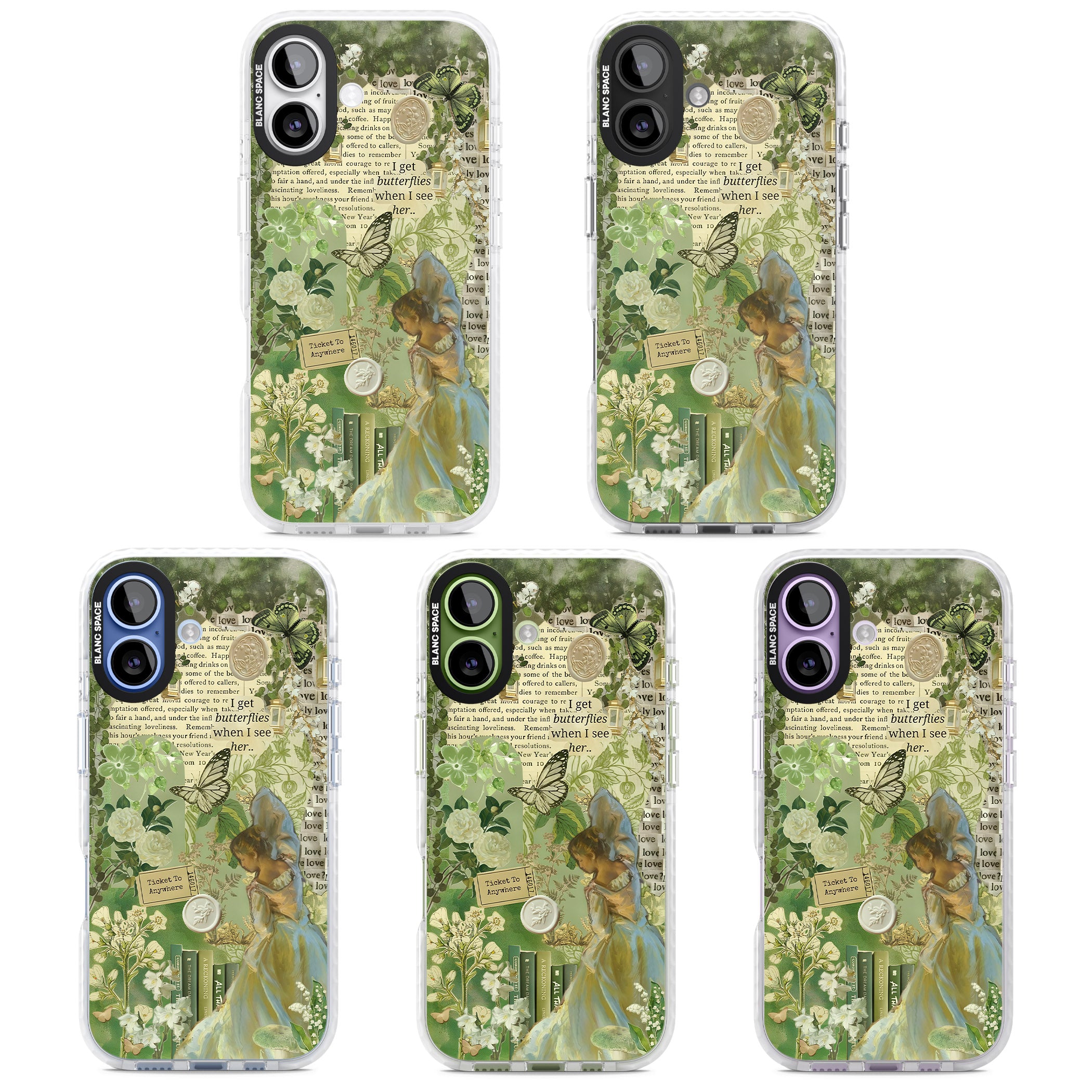 Vintage Green Fairy iPhone 17 Impact Clear Phone Case APT Impact Protection